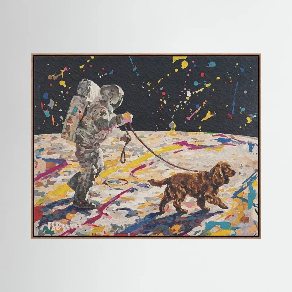 Cosmic Canine canvas artwork, view 3