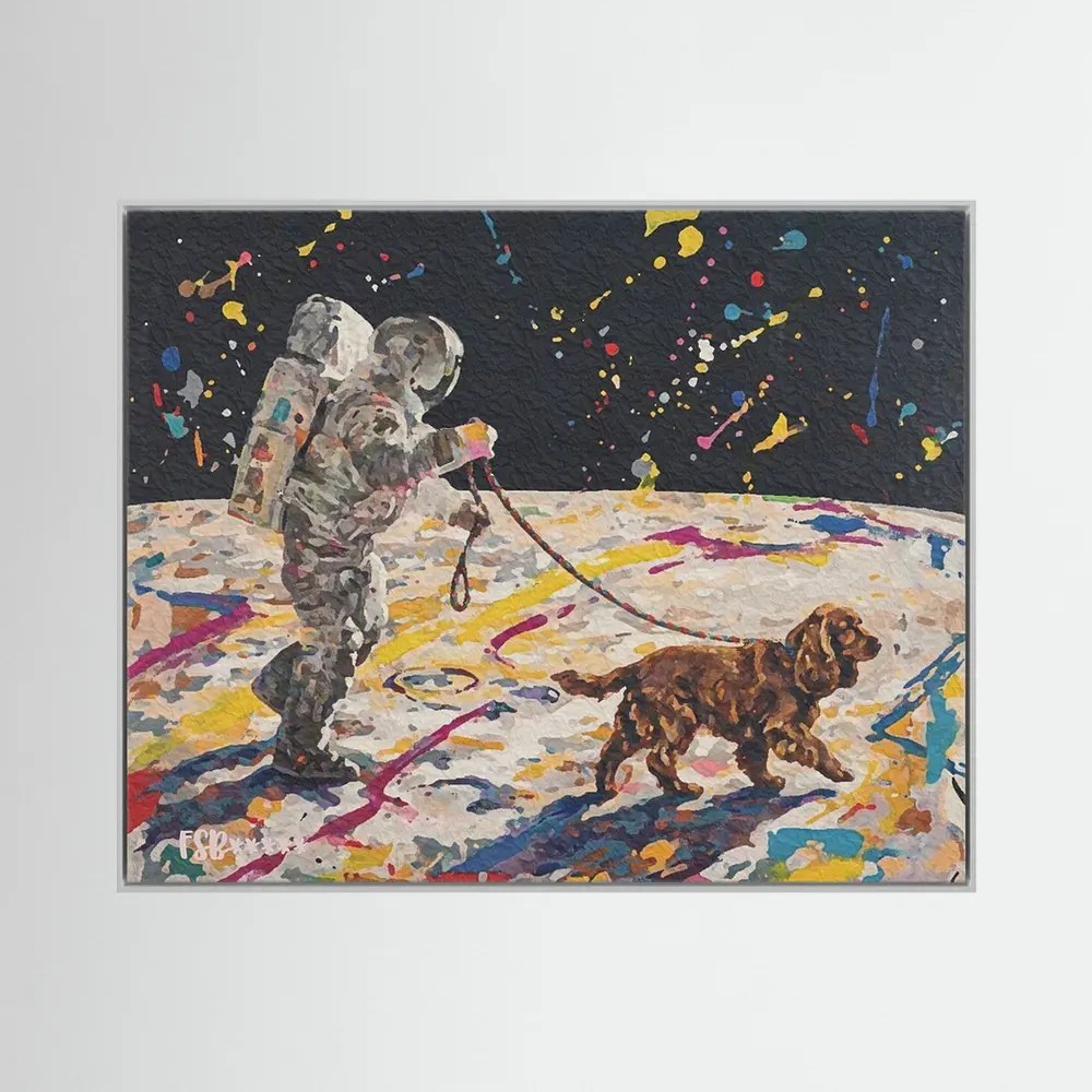 Cosmic Canine canvas artwork, view 4