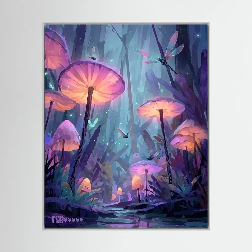 Shroom Garden canvas artwork, view 3