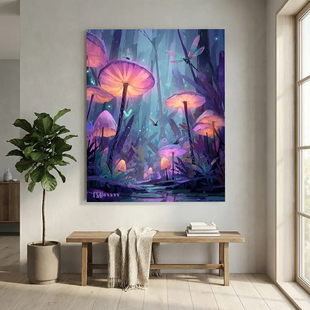 Shroom Garden canvas artwork, view 6