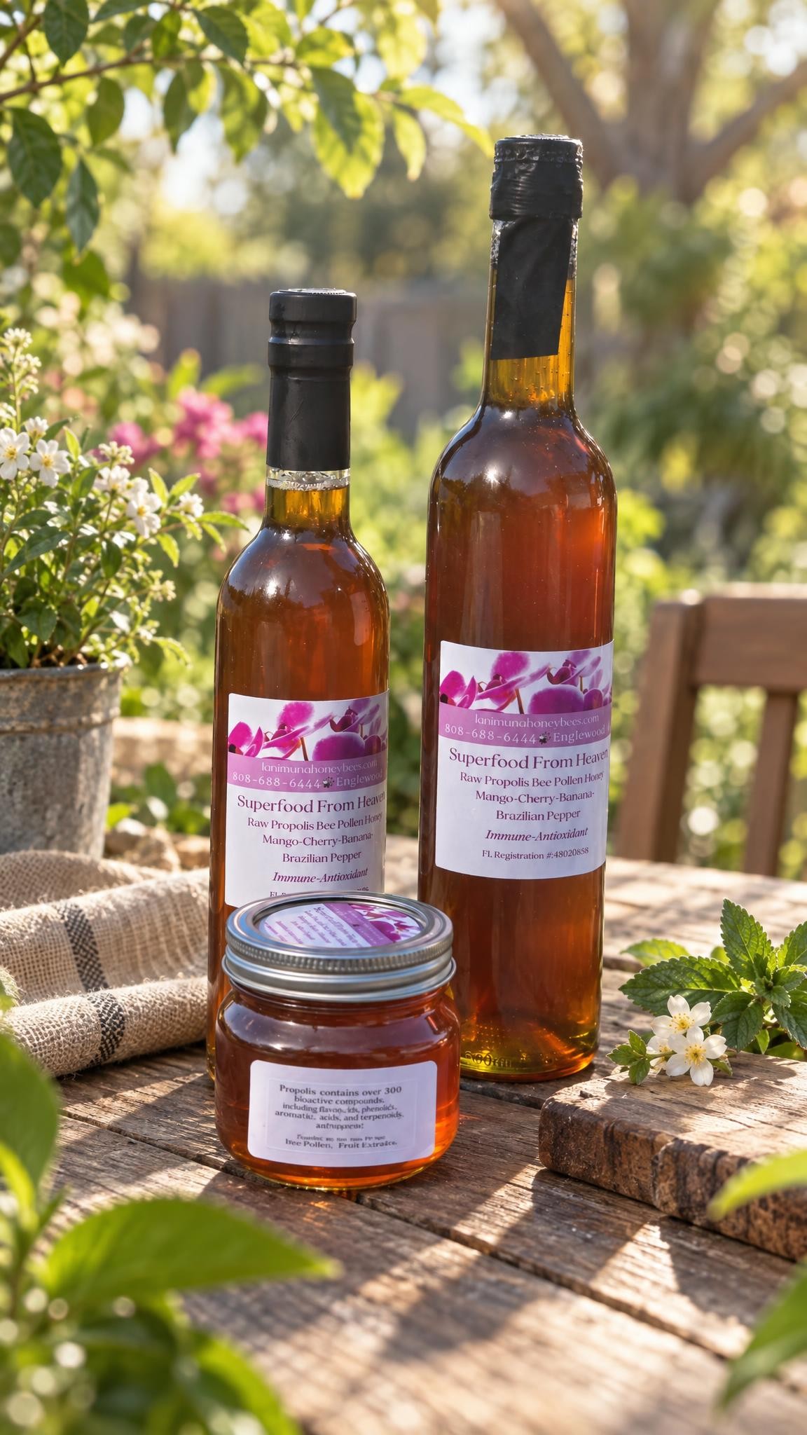 Raw propolis bee pollen honey
