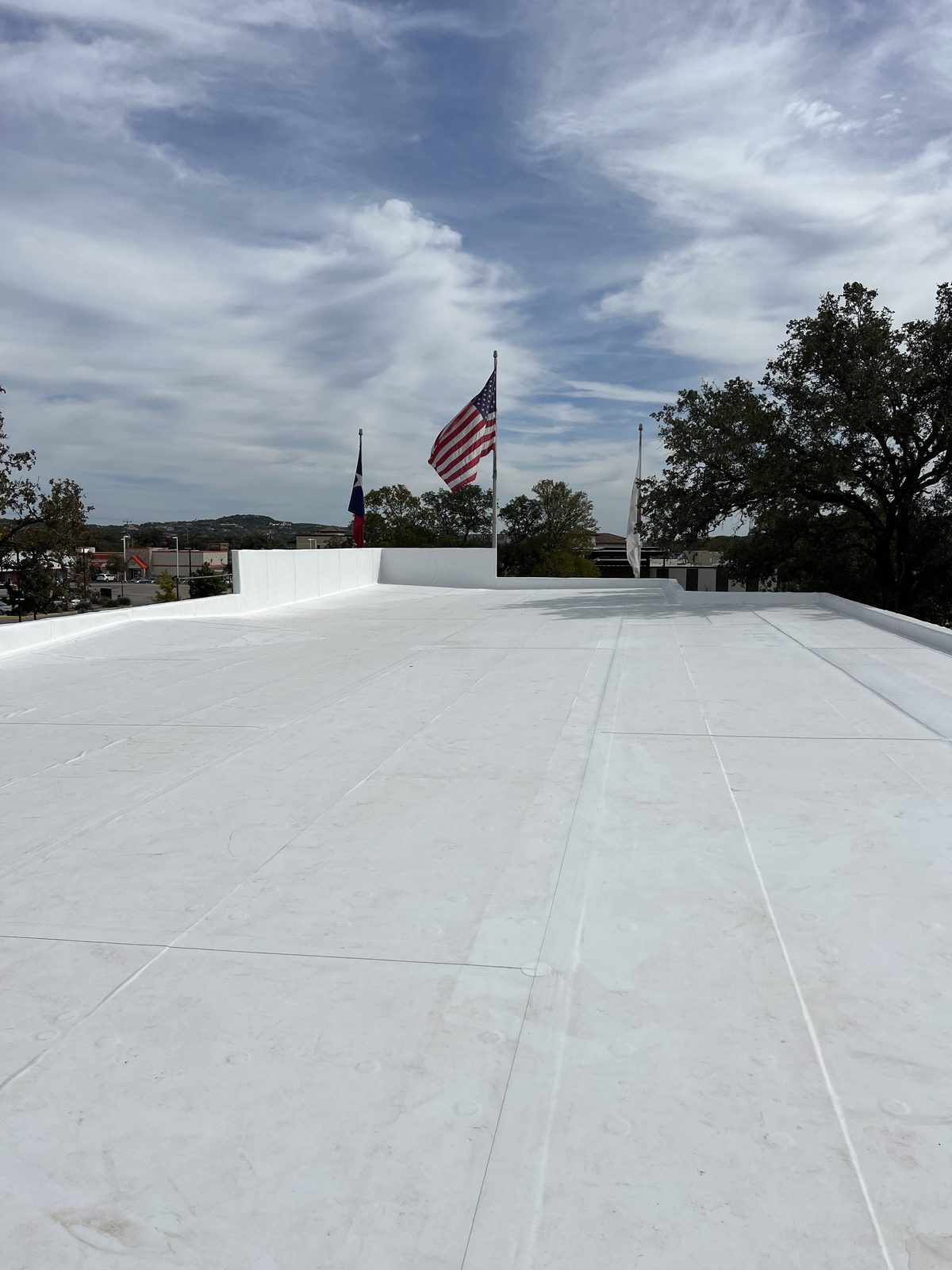 Completed commercial membrane roofing project
