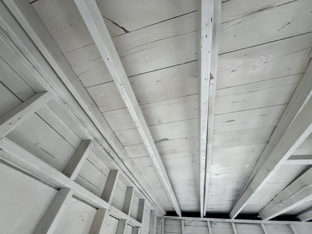 Finished interior ceiling after reconstruction