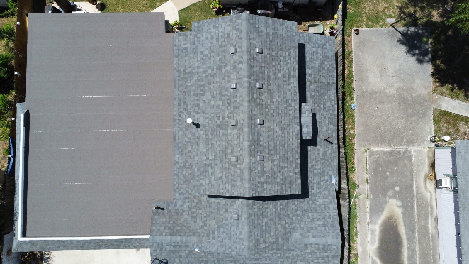 New shingles on a residential roofing project