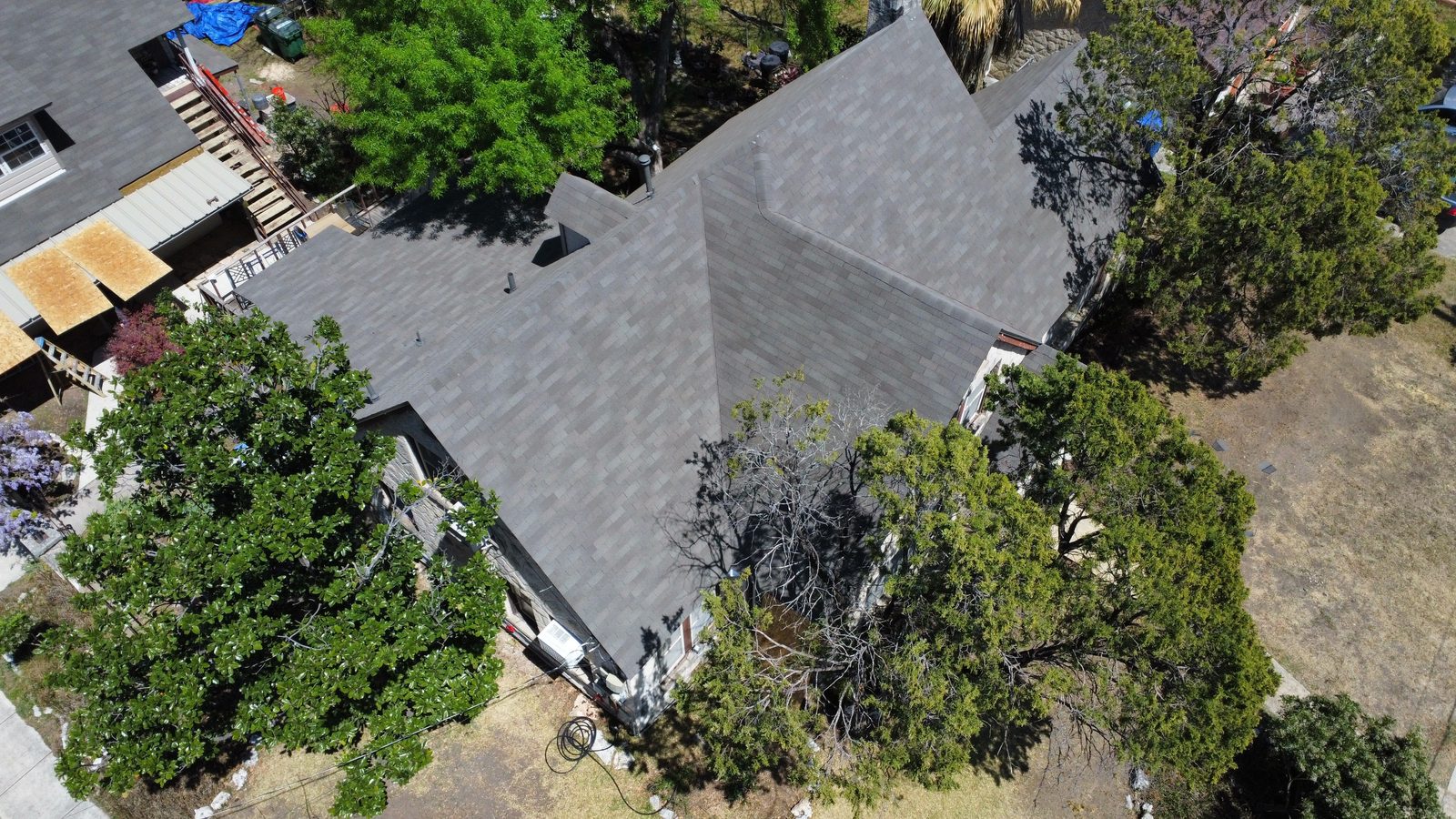 Completed storm damage roof restoration