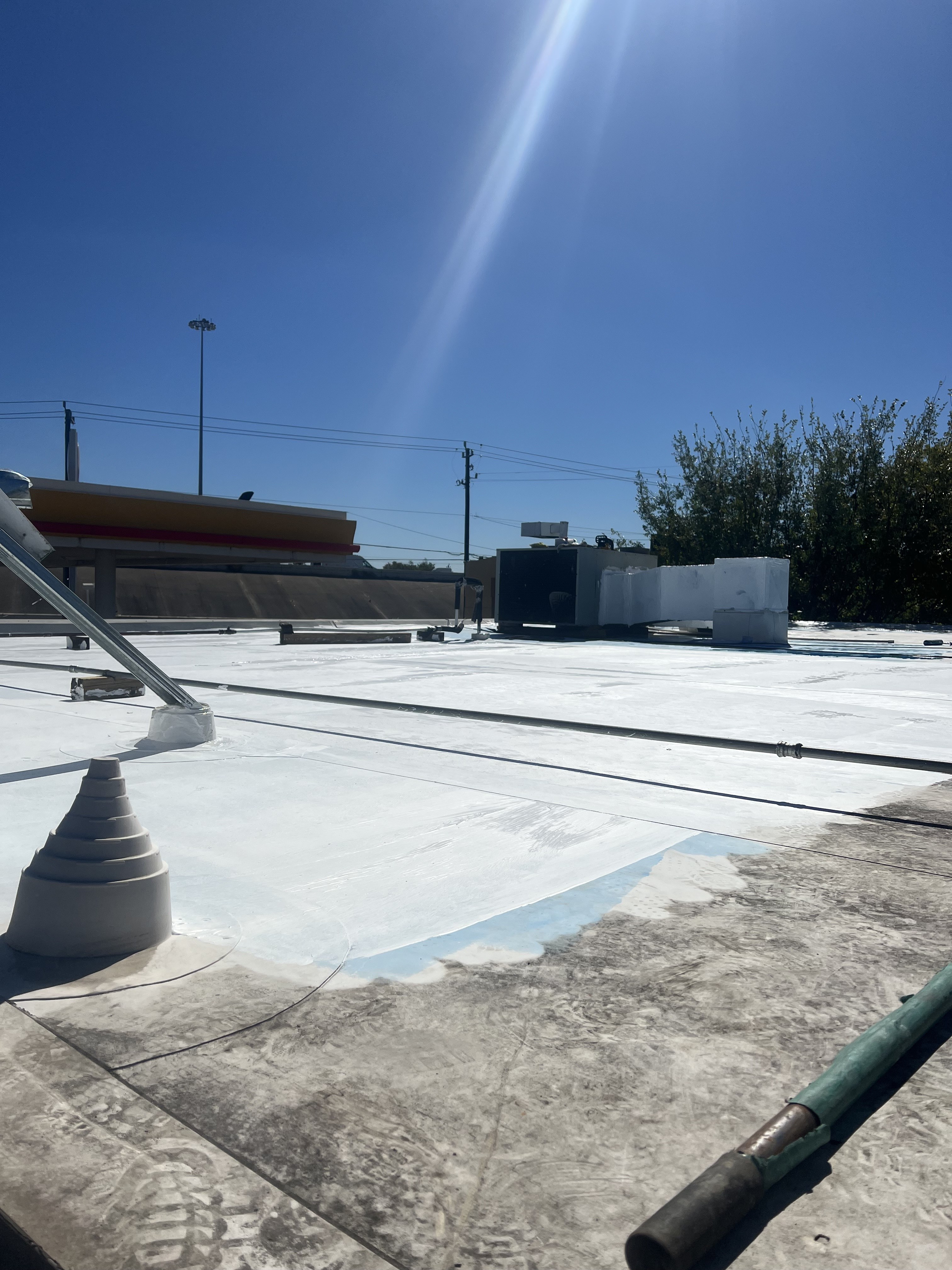 Commercial facility roof restoration work