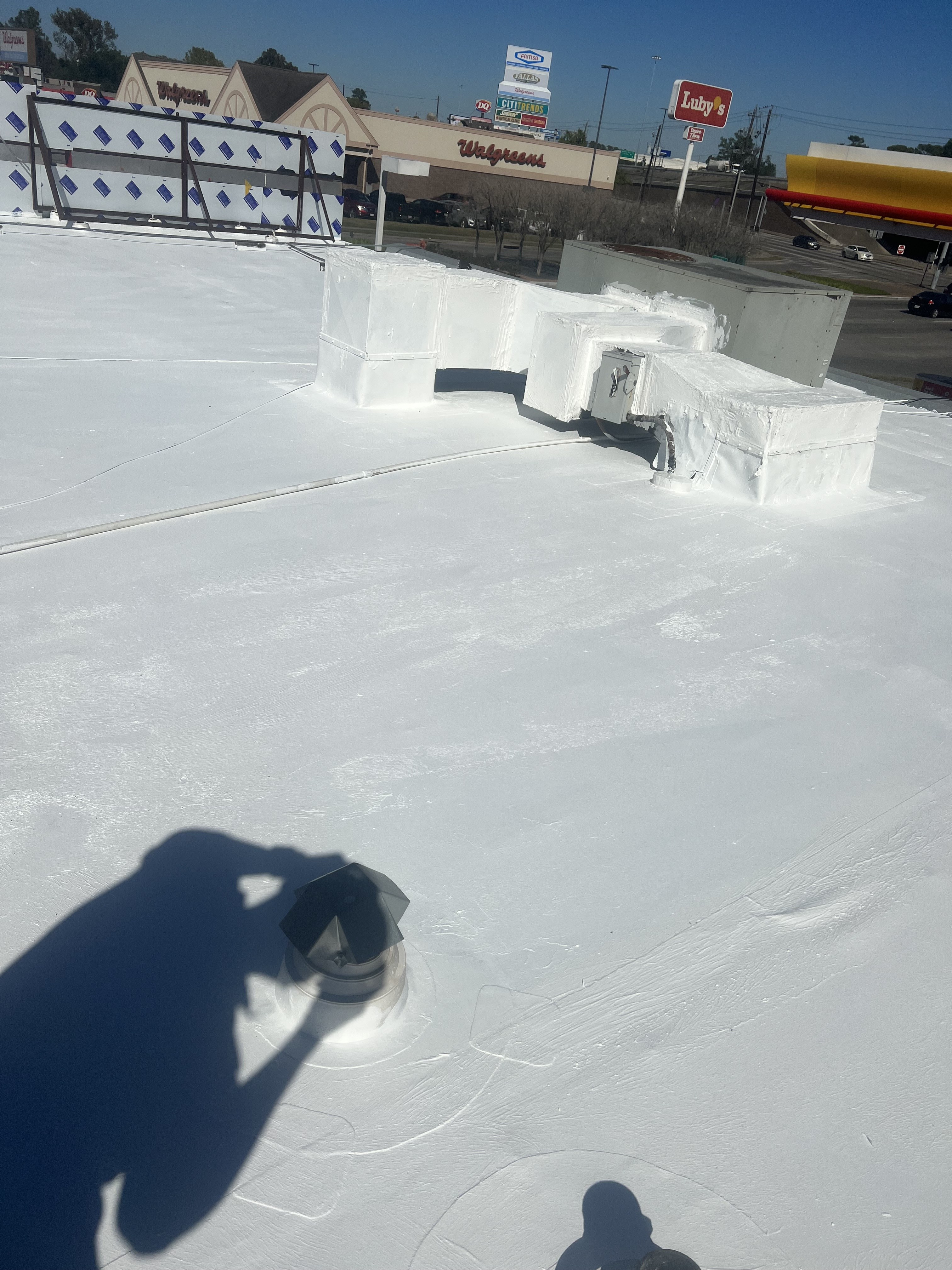 Commercial roof repair completed around roof equipment