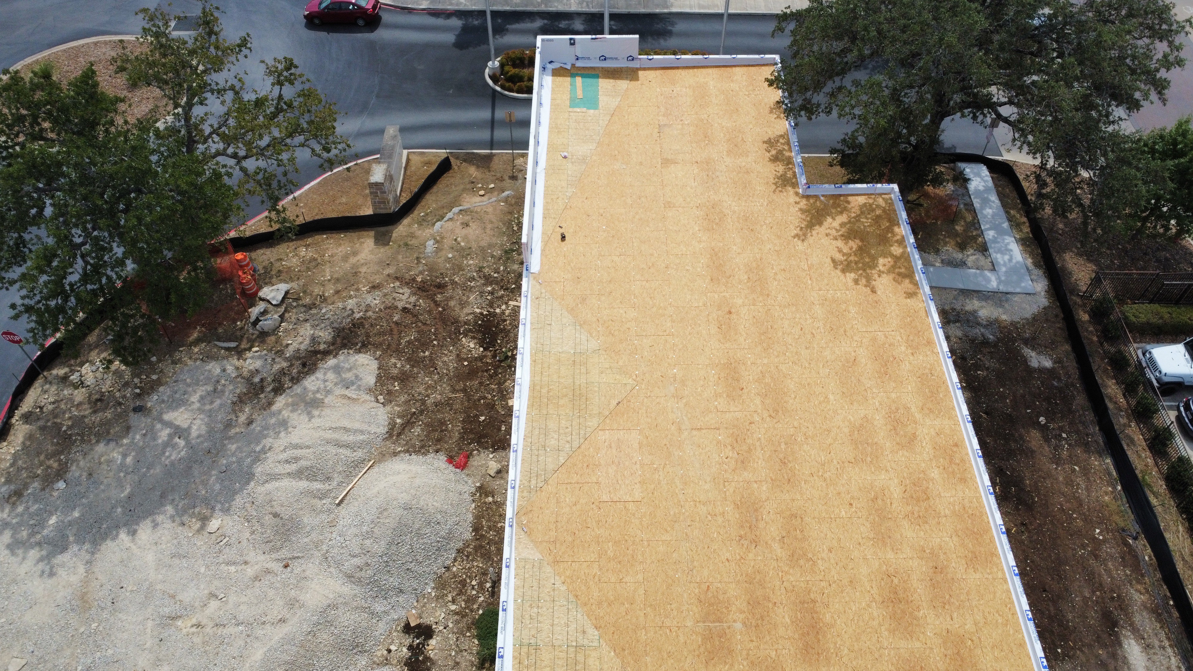 Commercial roof installation in progress