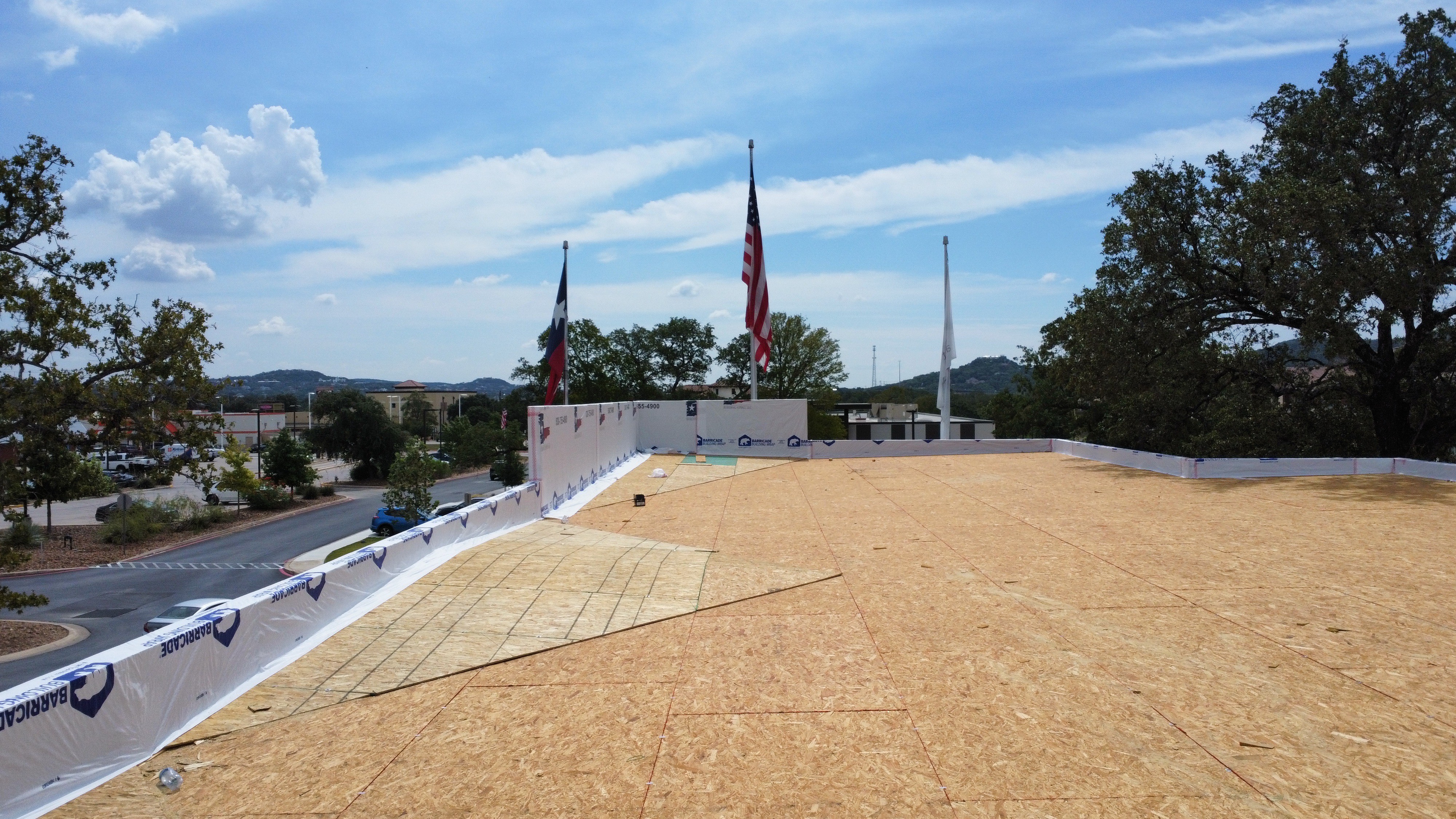 Commercial roof deck under construction