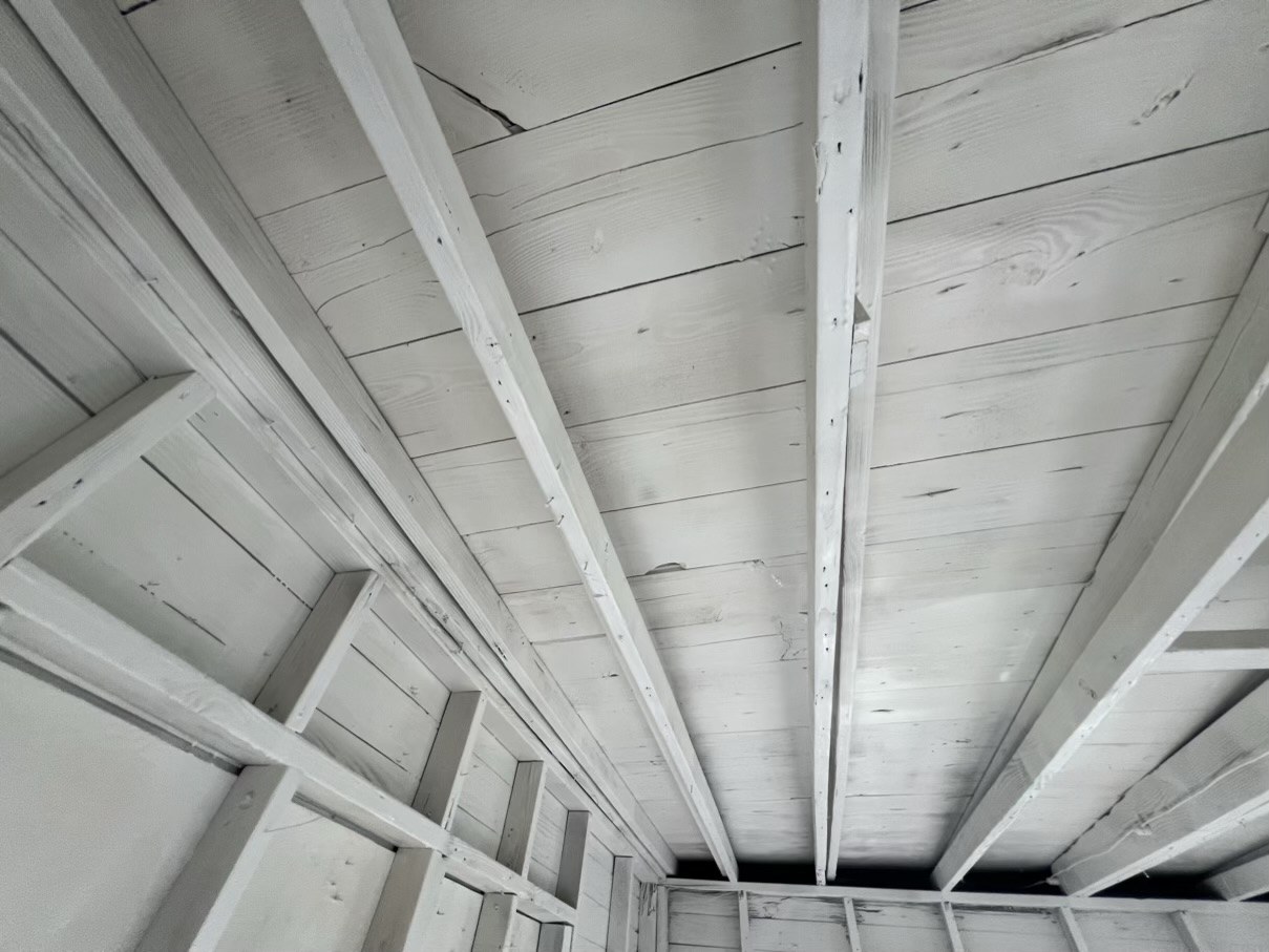Finished interior ceiling after reconstruction