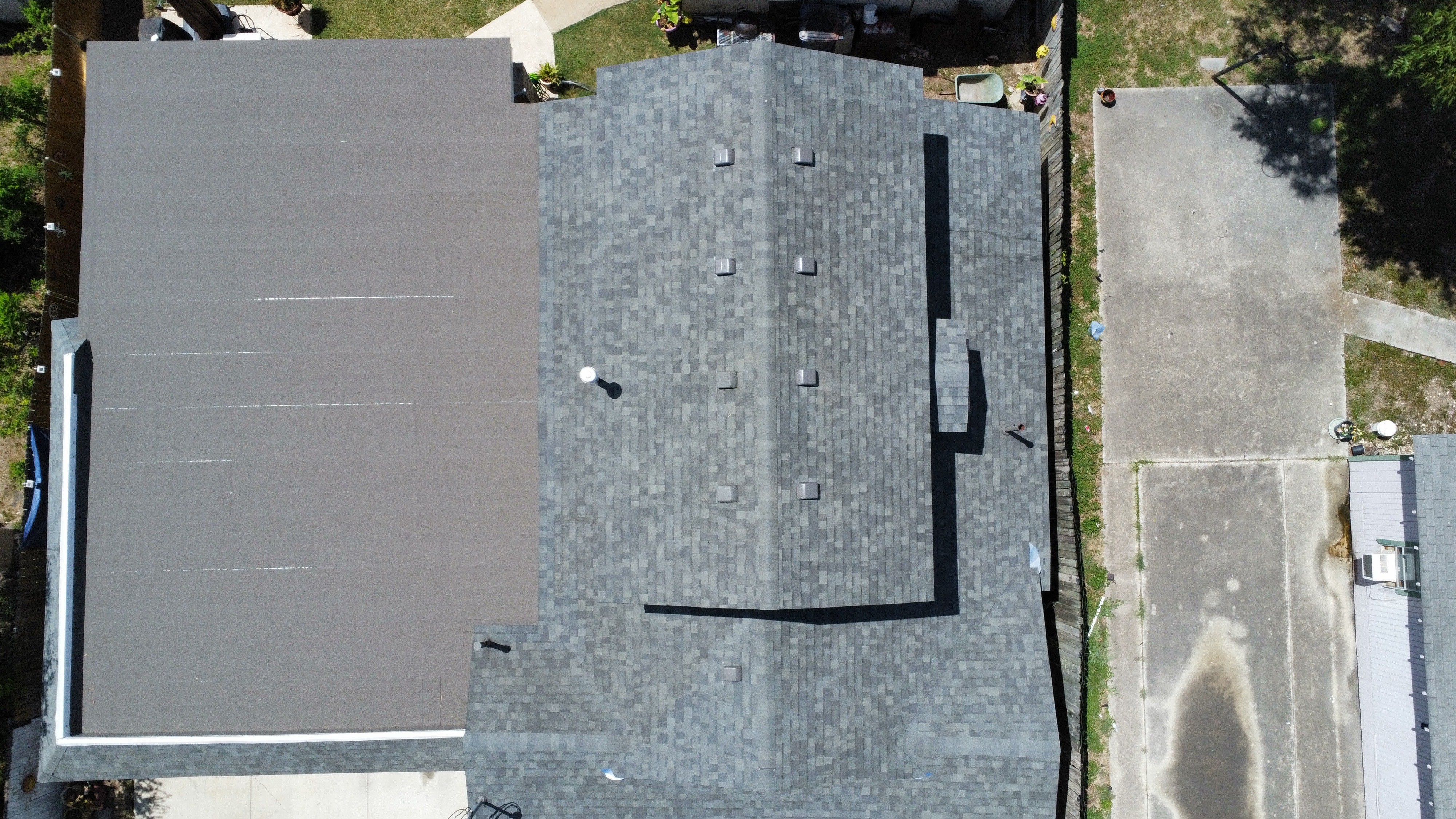 New shingles on a residential roofing project