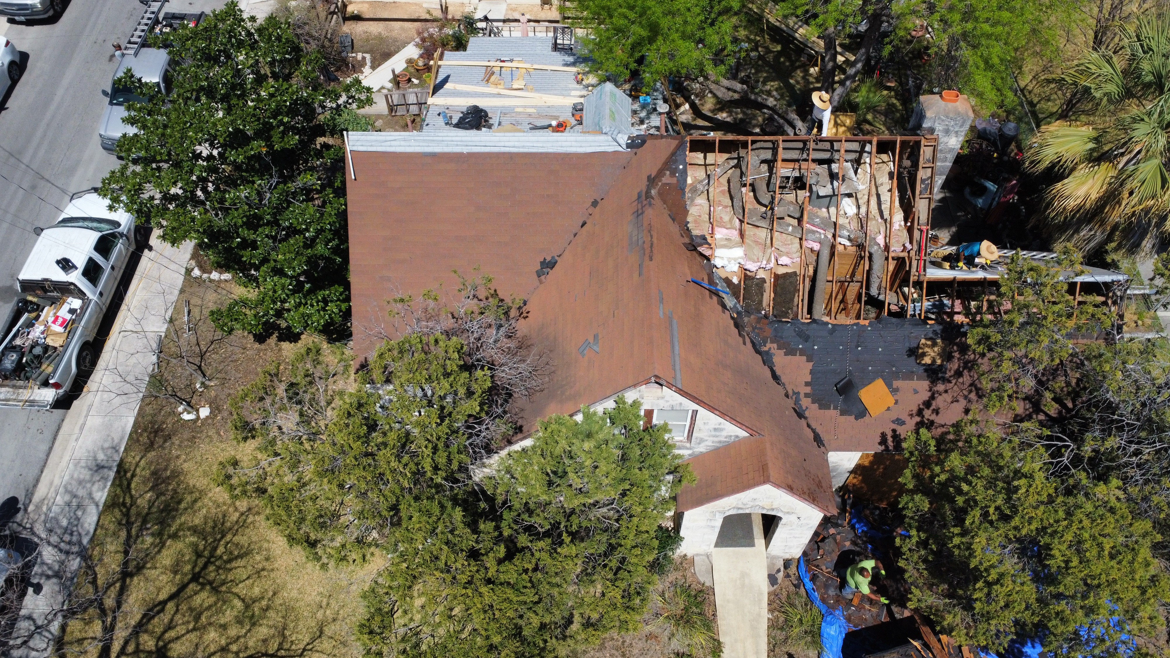 Roof damage documented from above
