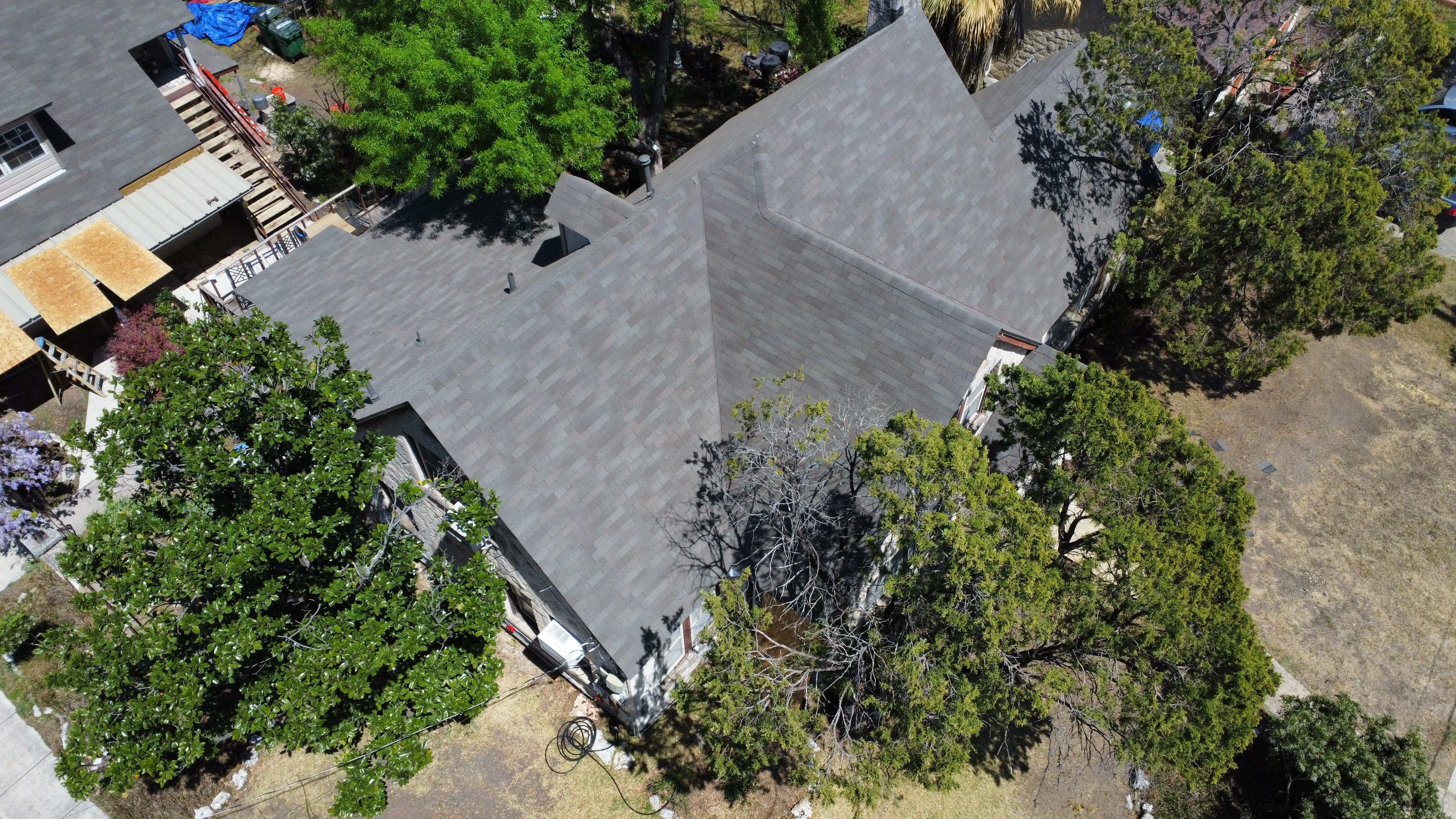Completed storm damage roof restoration
