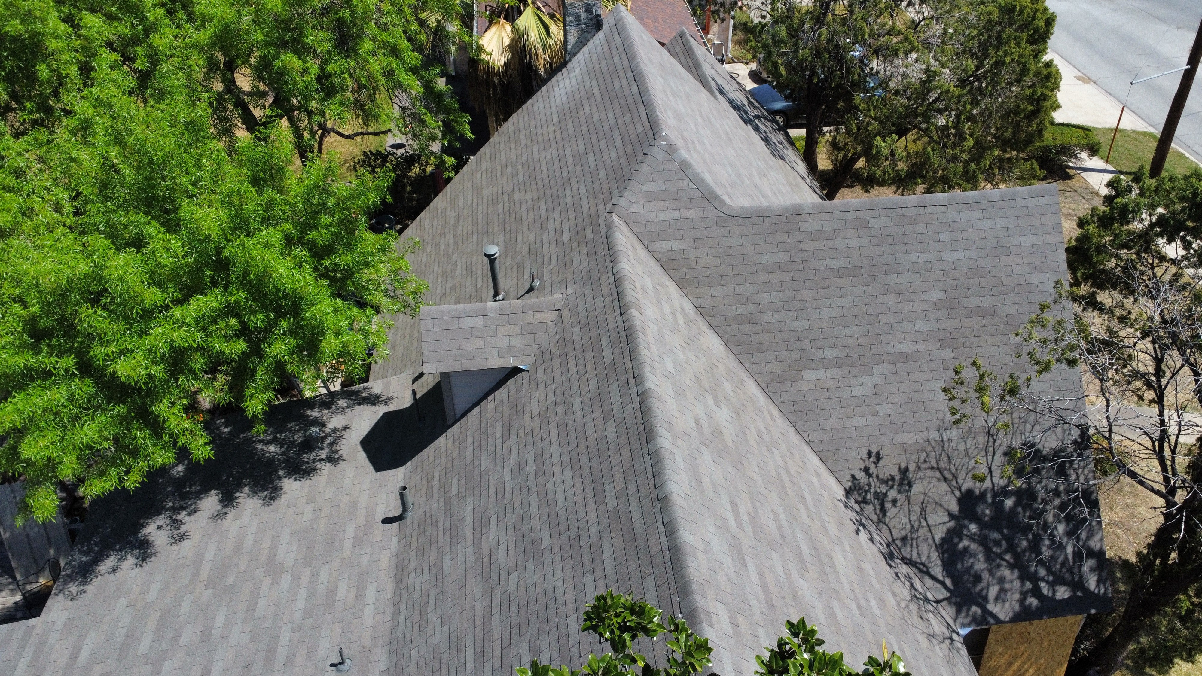 New shingles installed after storm damage