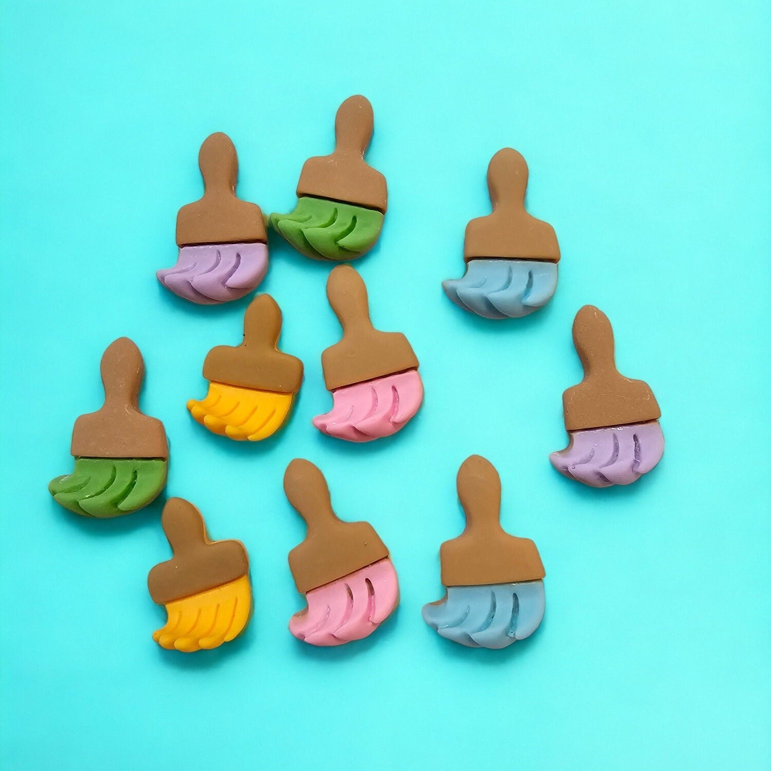 Paint brush cabochons for creative projects