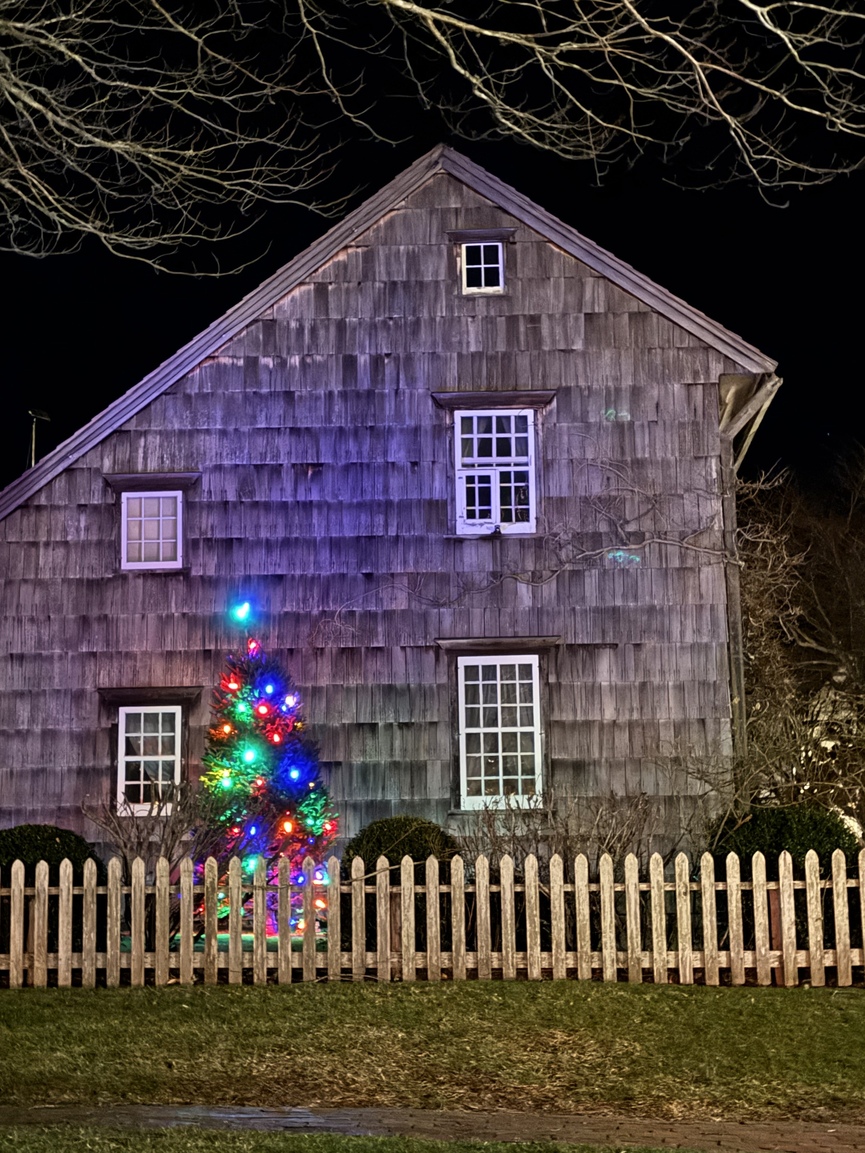 Holiday barn and Christmas tree in the East Hampton area