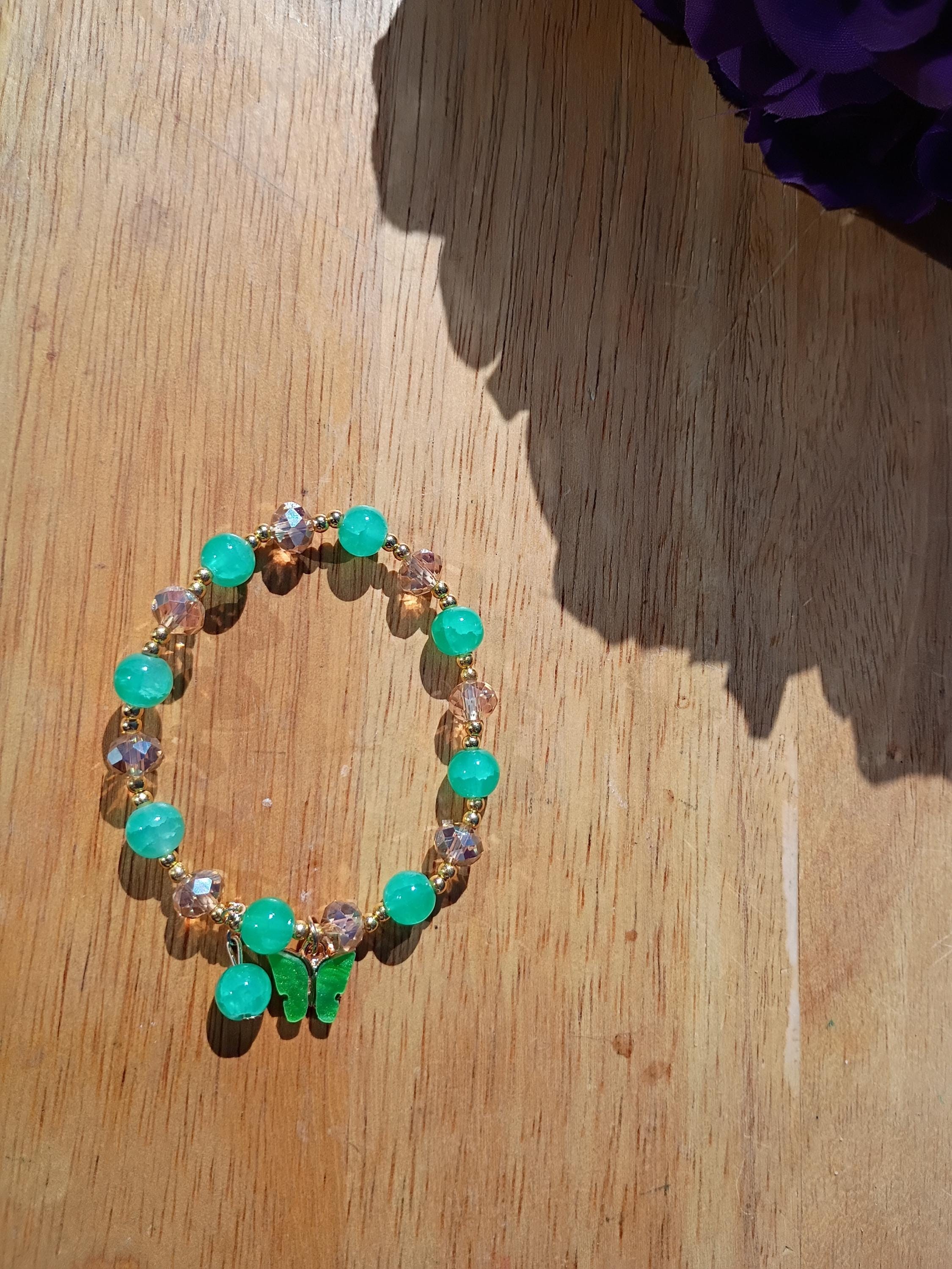 Beaded bracelets/ butterfly charms/, view 3