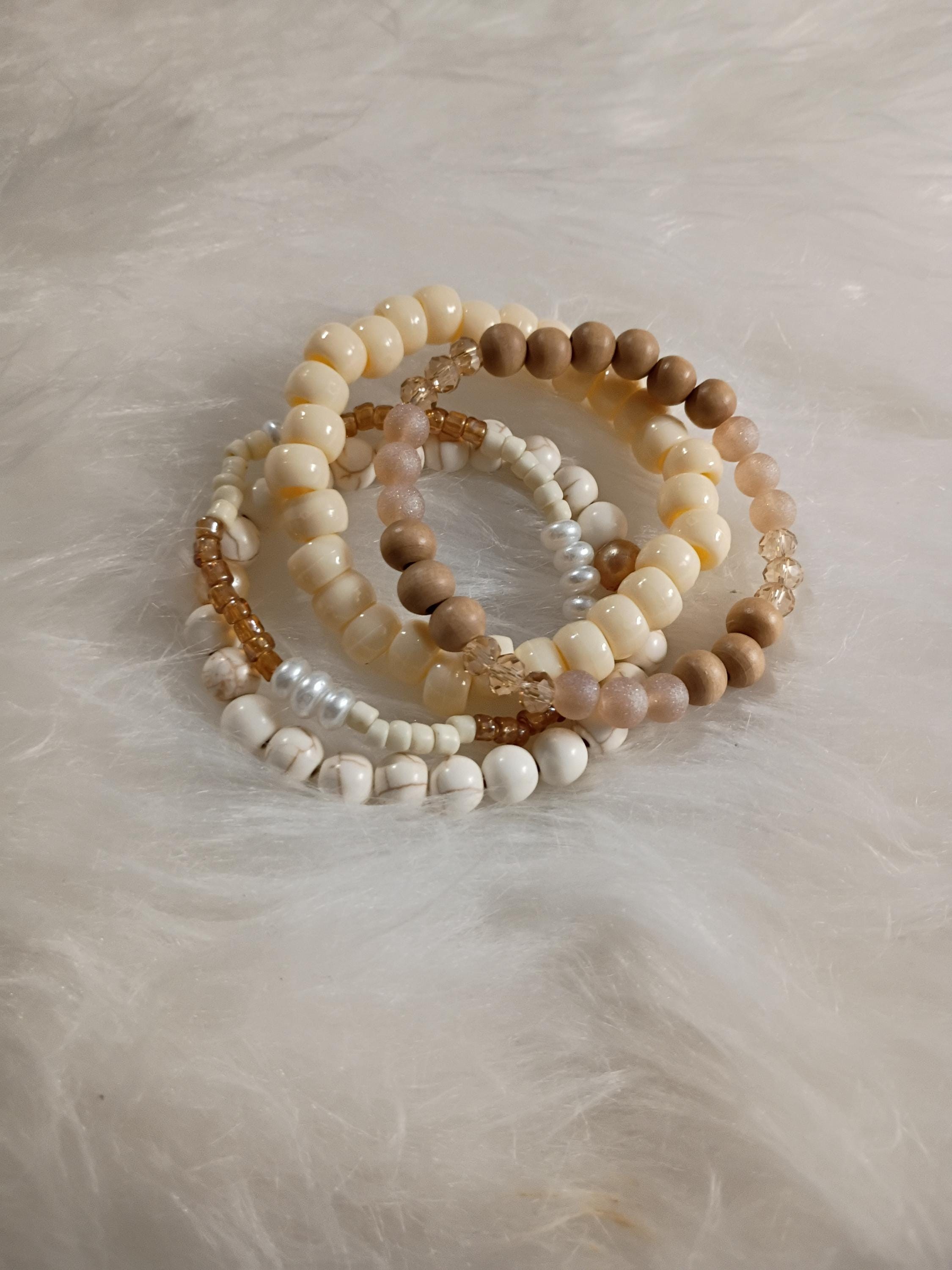 Four-piece stack of bracelets., view 2