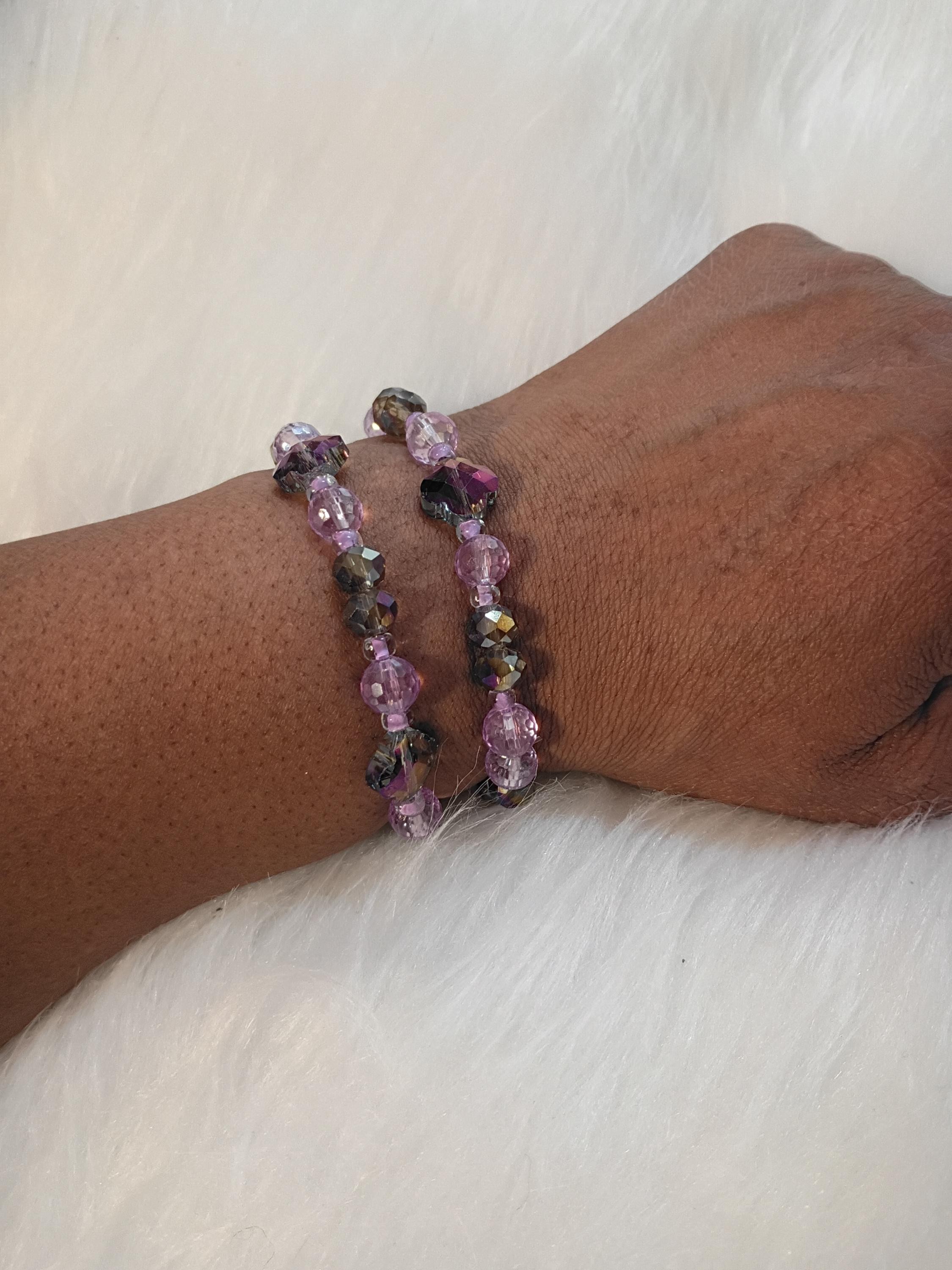 Purple Beaded Bracelet, view 3
