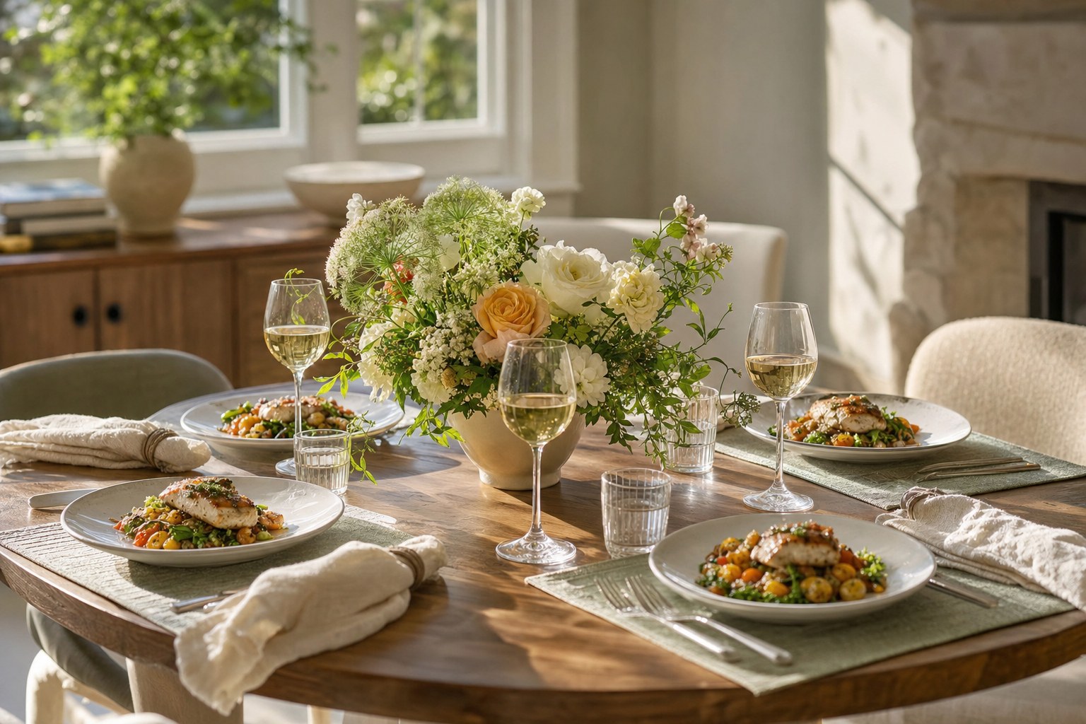 Intimate dining table set for a special meal