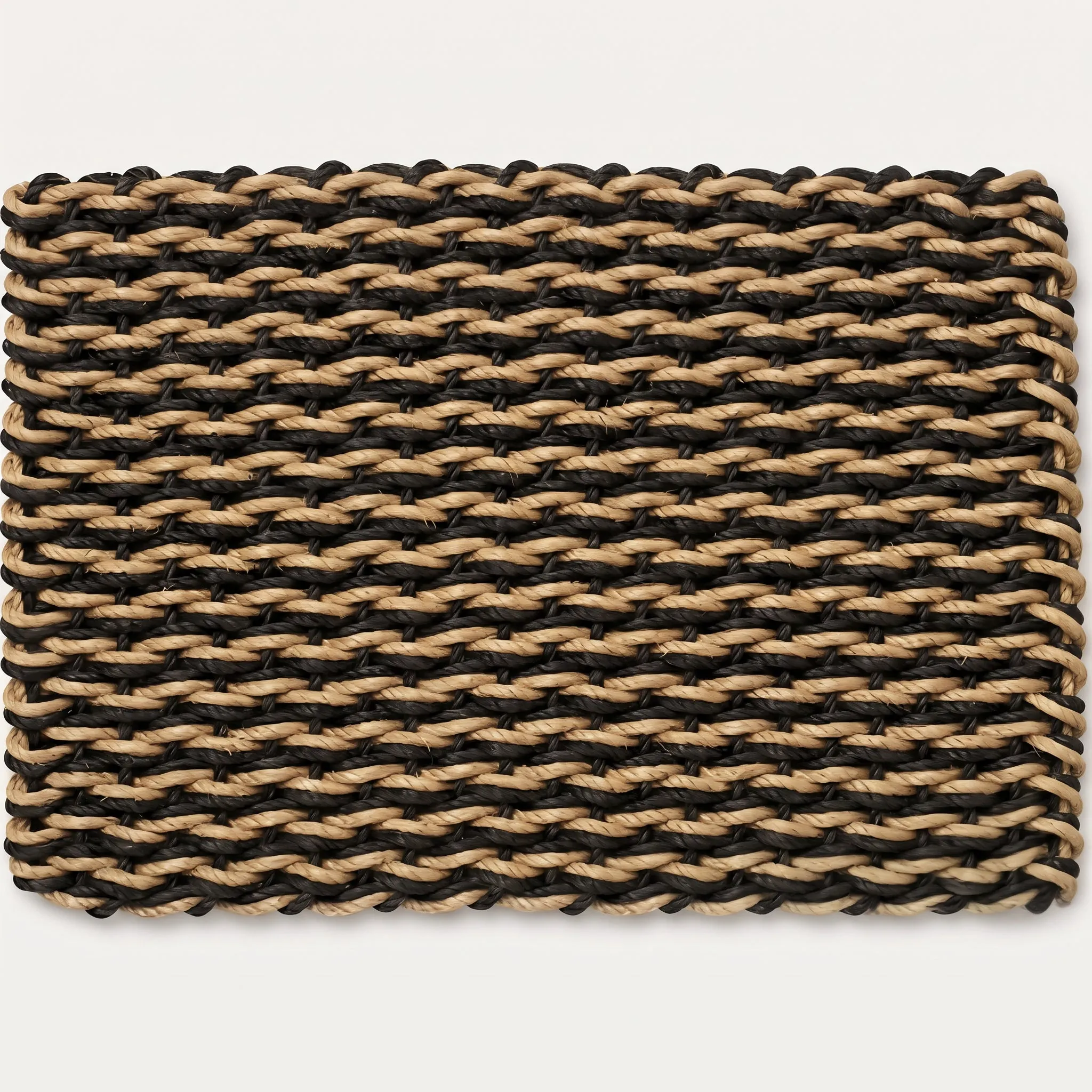 Classic Double Weave Doormat — Black & Tan