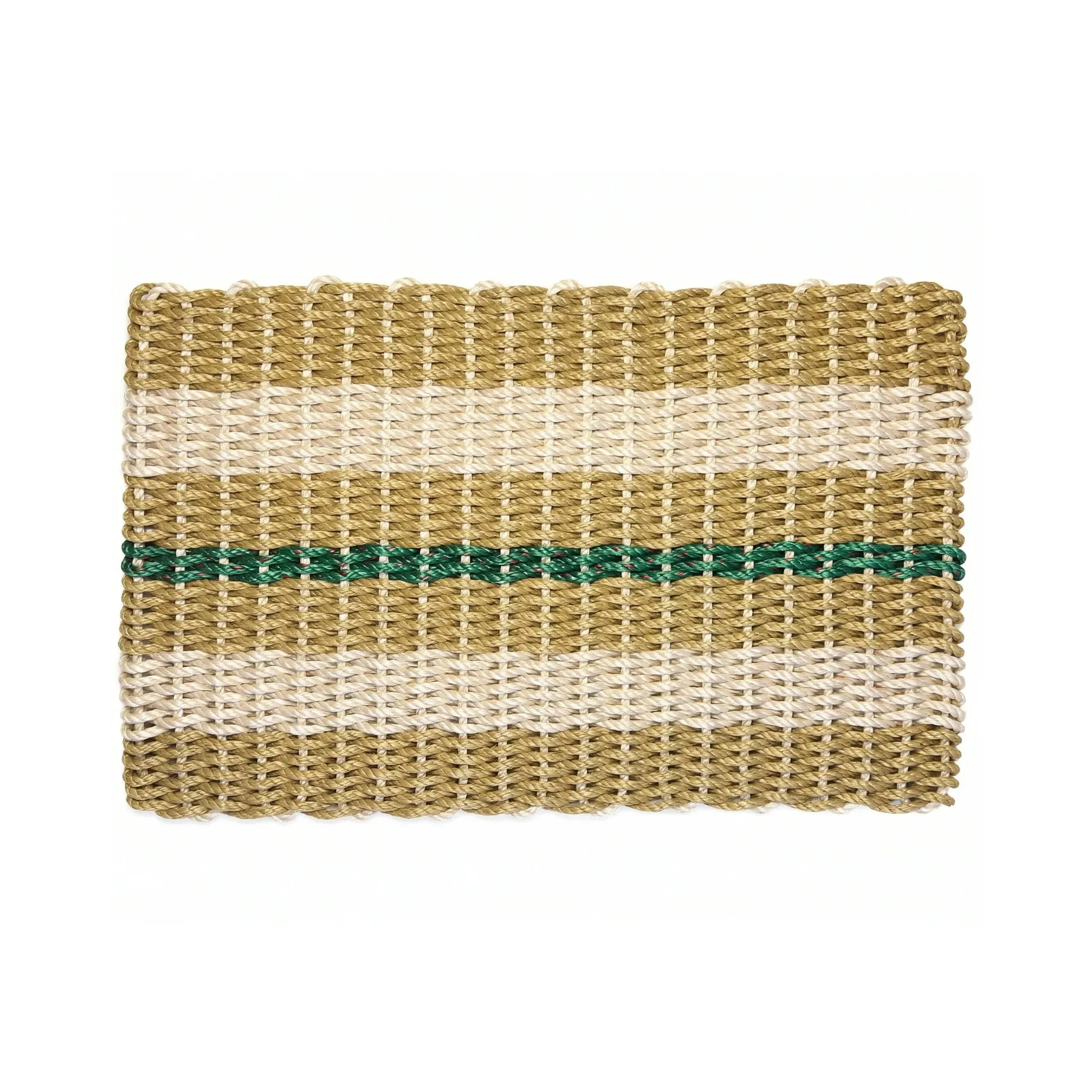 Signature Stripe Doormat — Tan, Sand & Green
