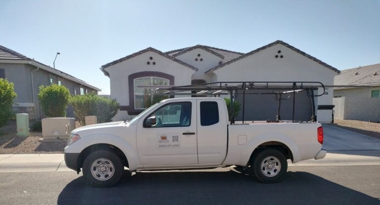 Garage door service work at a residential home