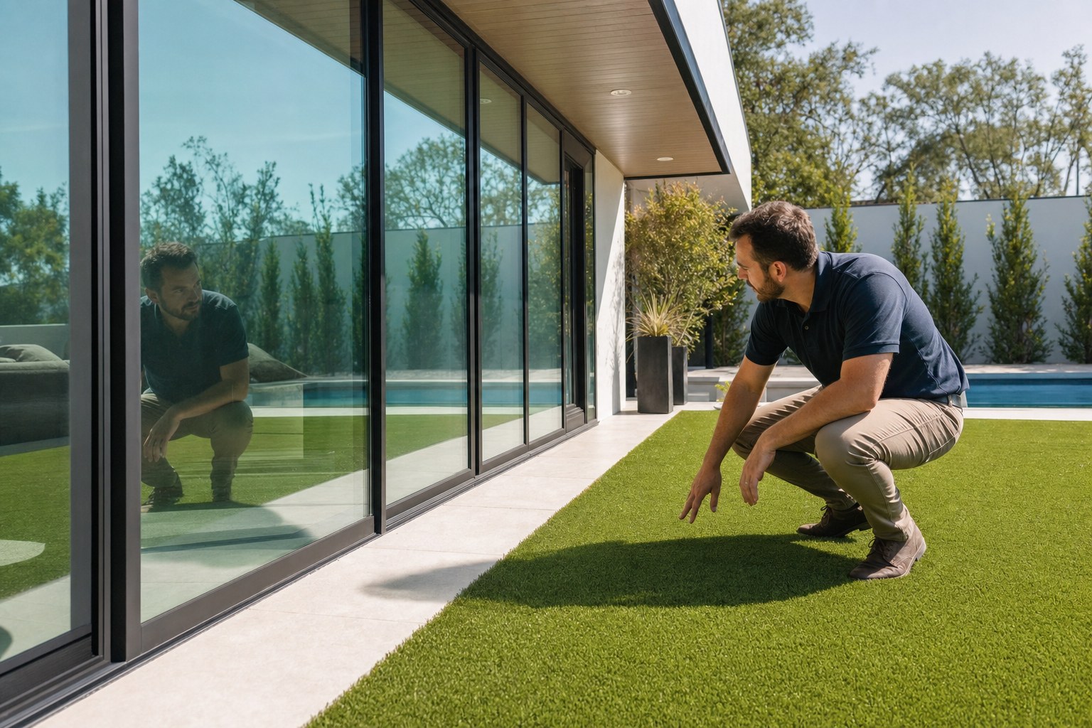ScorchDefense Turf Protection Film in a professional installation environment