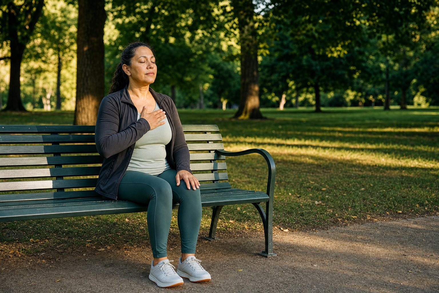 Person relaxing in a park