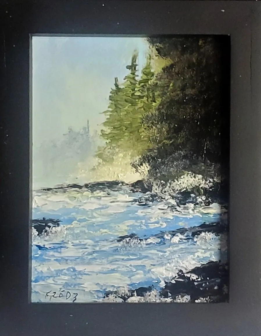 Coastal Mist, original miniature artwork by Fred Wilson