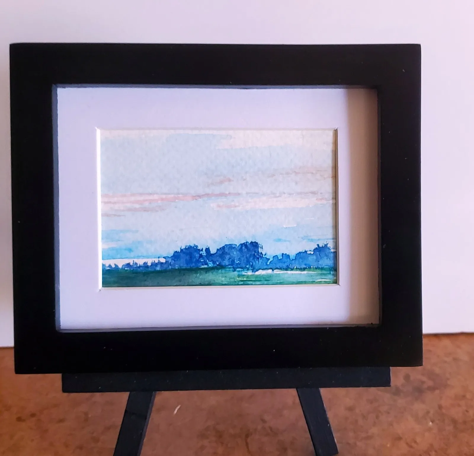 Morning Pause, a miniature watercolor painting by Fred Wilson