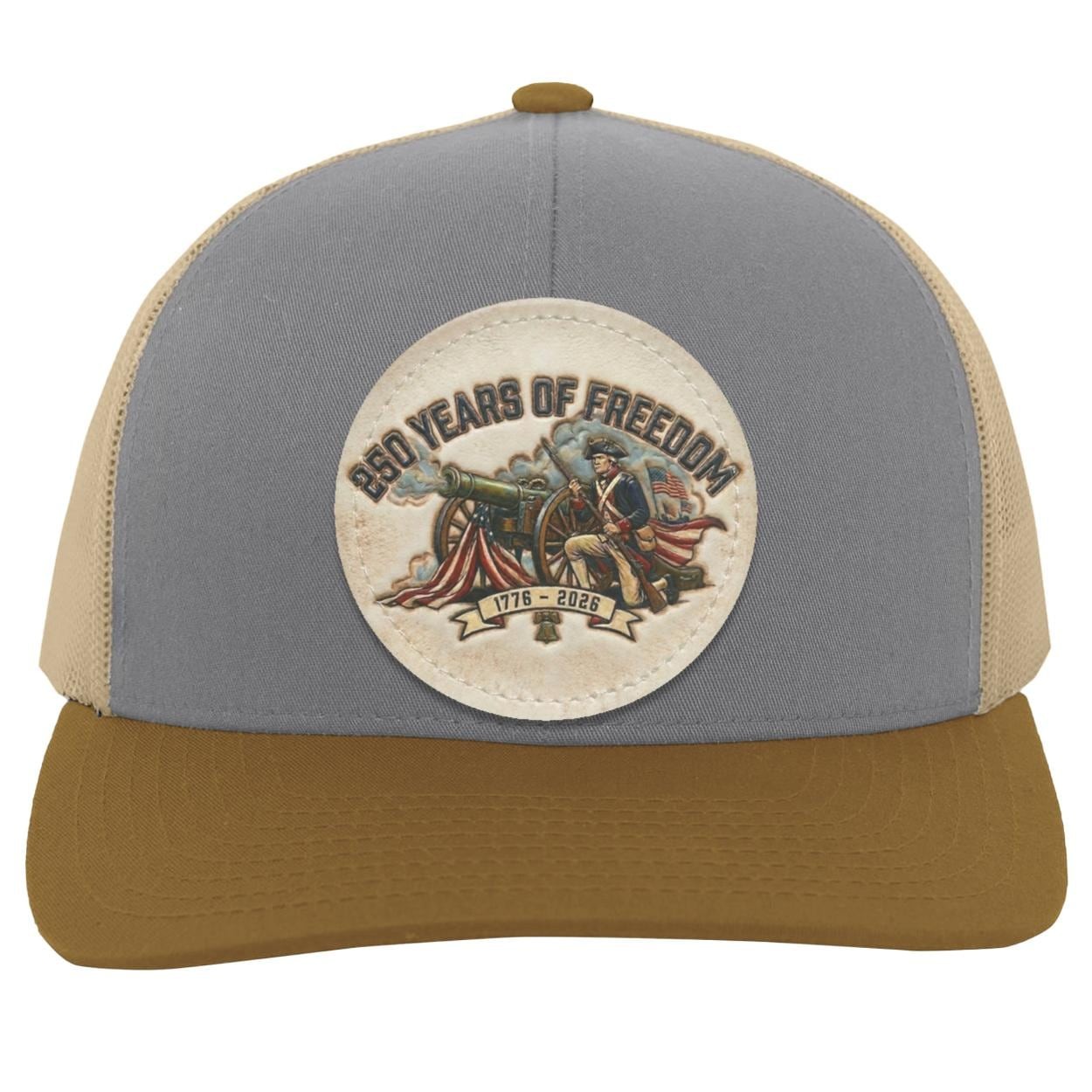 250 Years Freedom Trucker Hat, Patriotic American Flag Semiquincentennial Cap