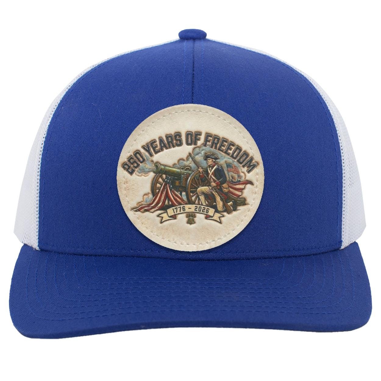 250 Years Freedom Trucker Hat, Patriotic American Flag Semiquincentennial Cap, view 2