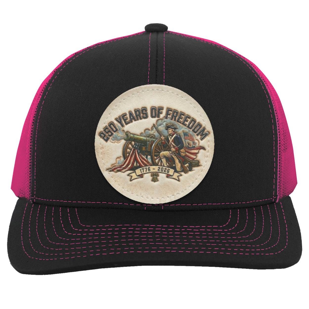 250 Years Freedom Trucker Hat, Patriotic American Flag Semiquincentennial Cap, view 9