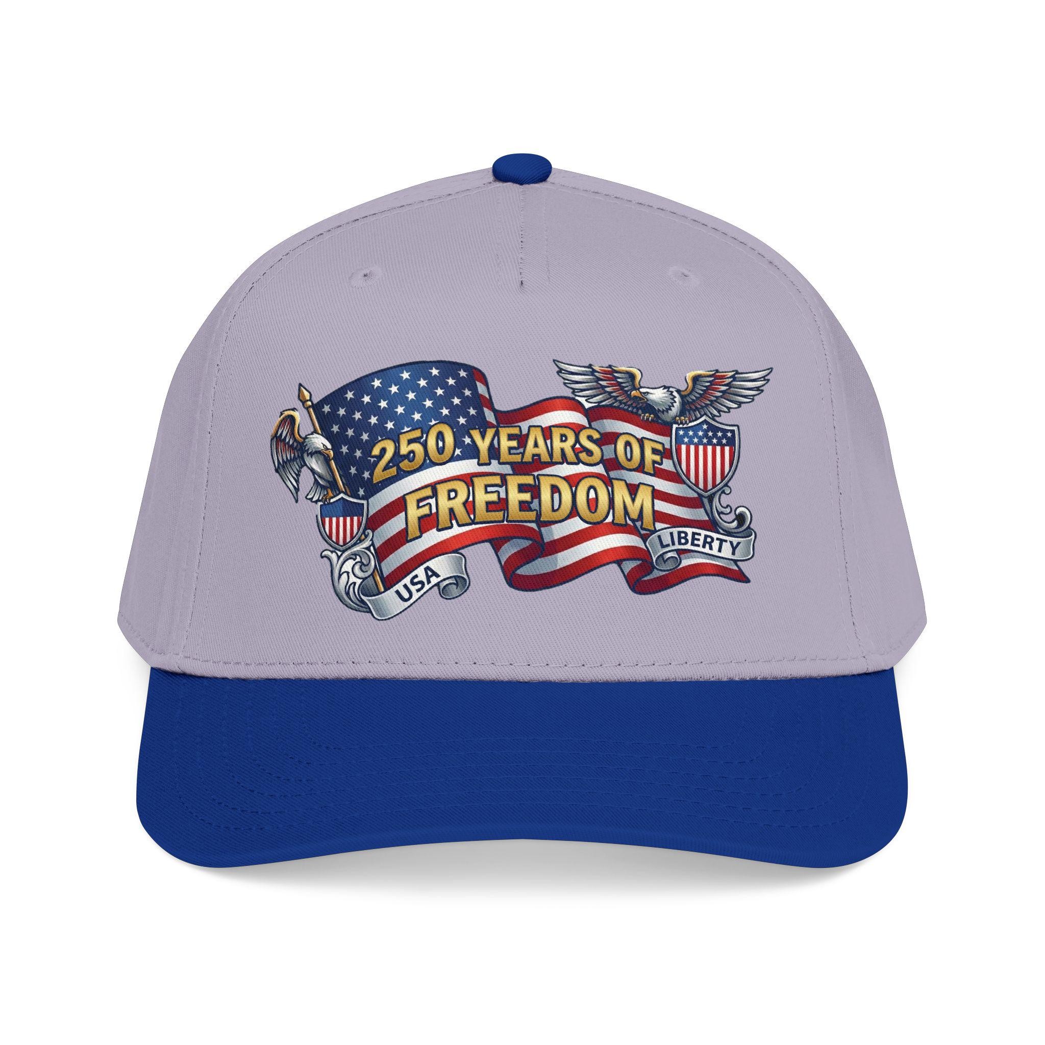 250 Years of Freedom Mid Profile Baseball Cap | American Flag Eagle Liberty, view 10