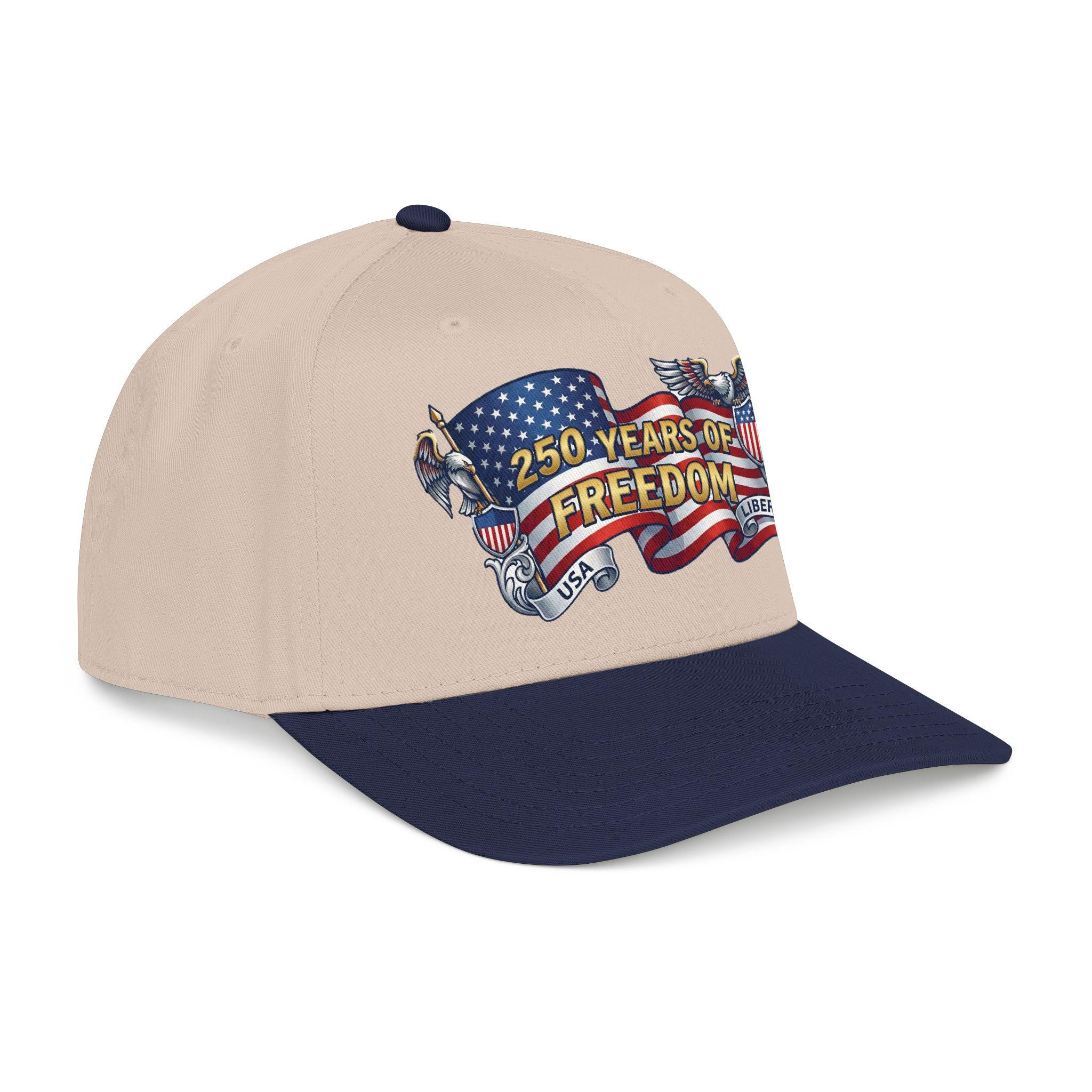 250 Years of Freedom Mid Profile Baseball Cap | American Flag Eagle Liberty, view 13