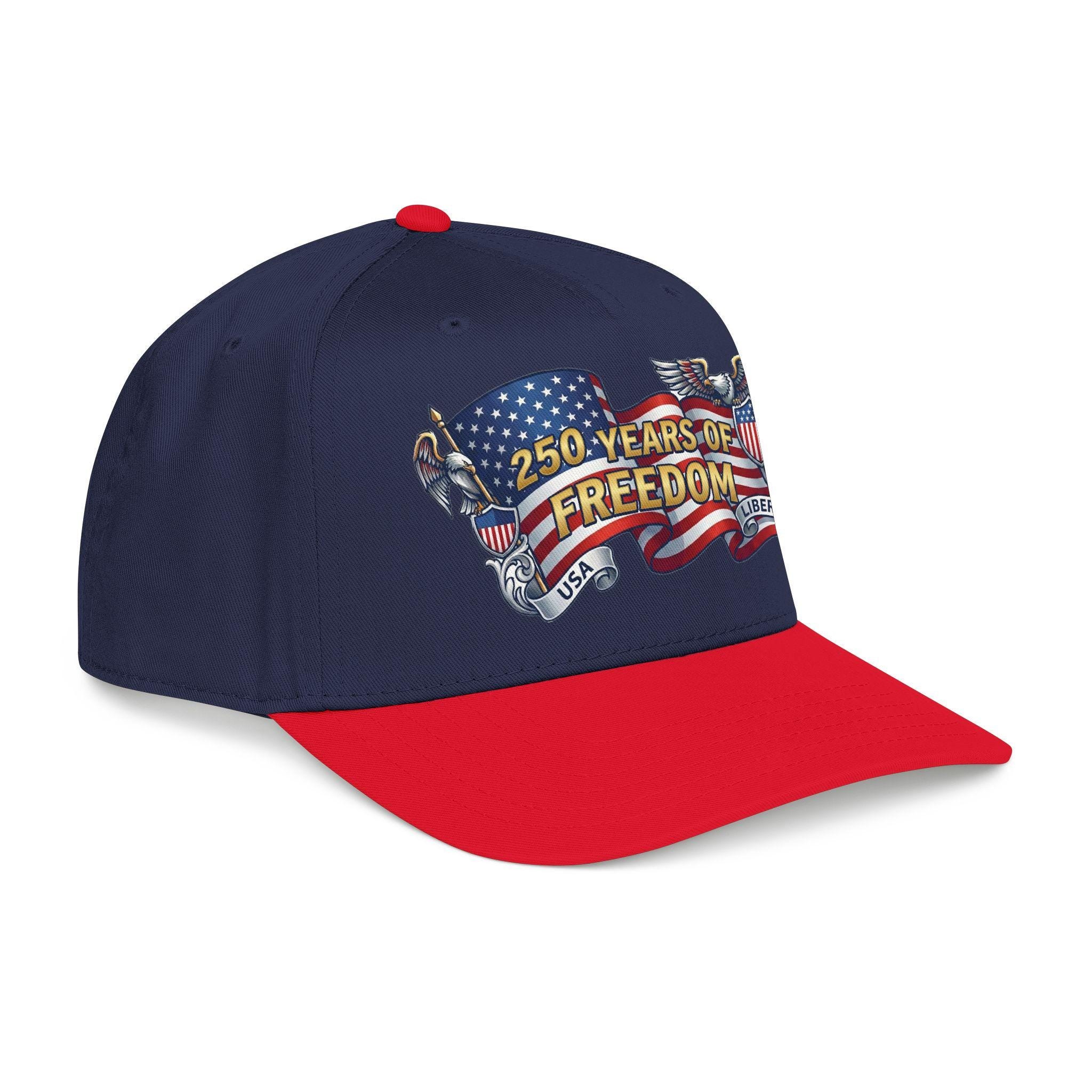 250 Years of Freedom Mid Profile Baseball Cap | American Flag Eagle Liberty, view 14