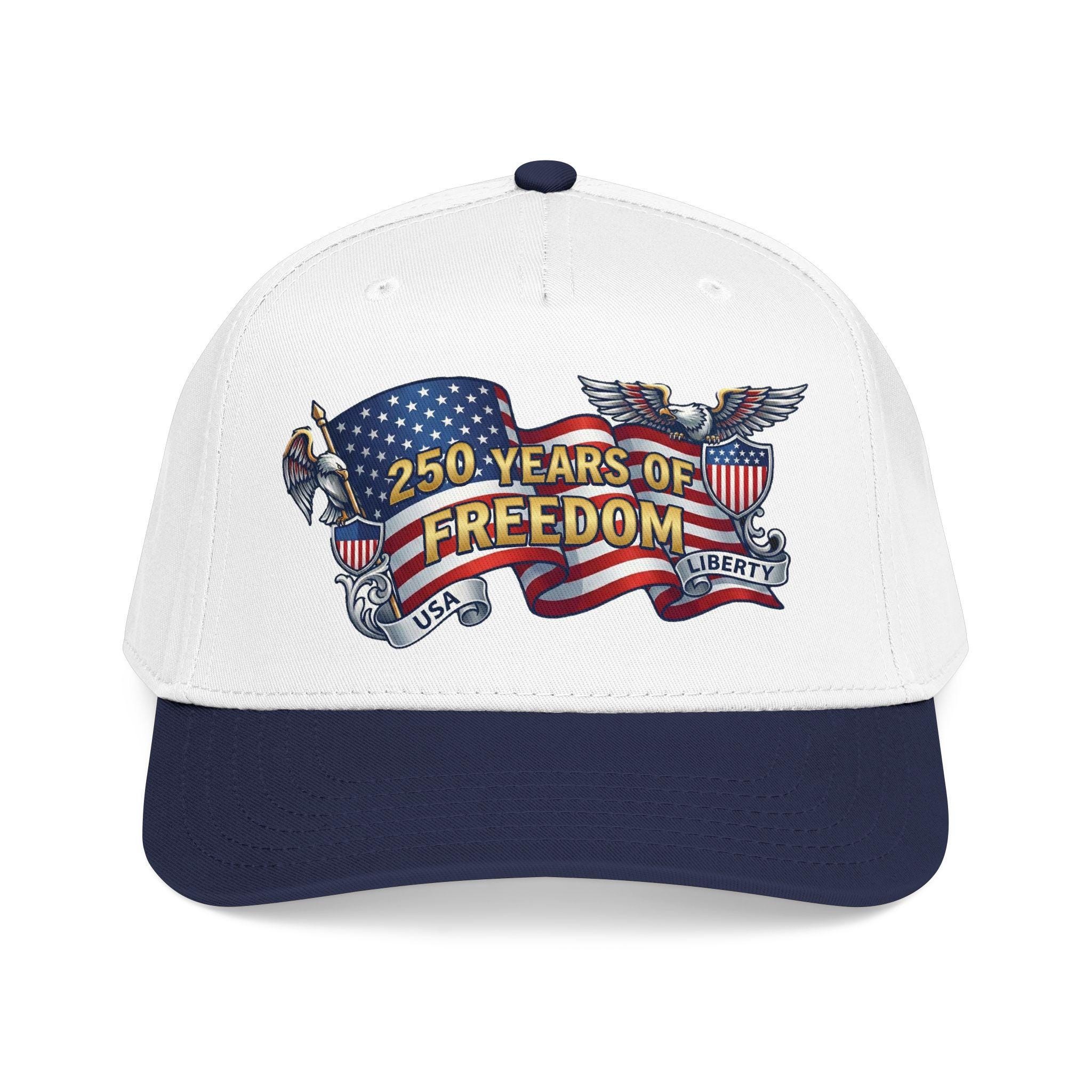 250 Years of Freedom Mid Profile Baseball Cap | American Flag Eagle Liberty, view 15