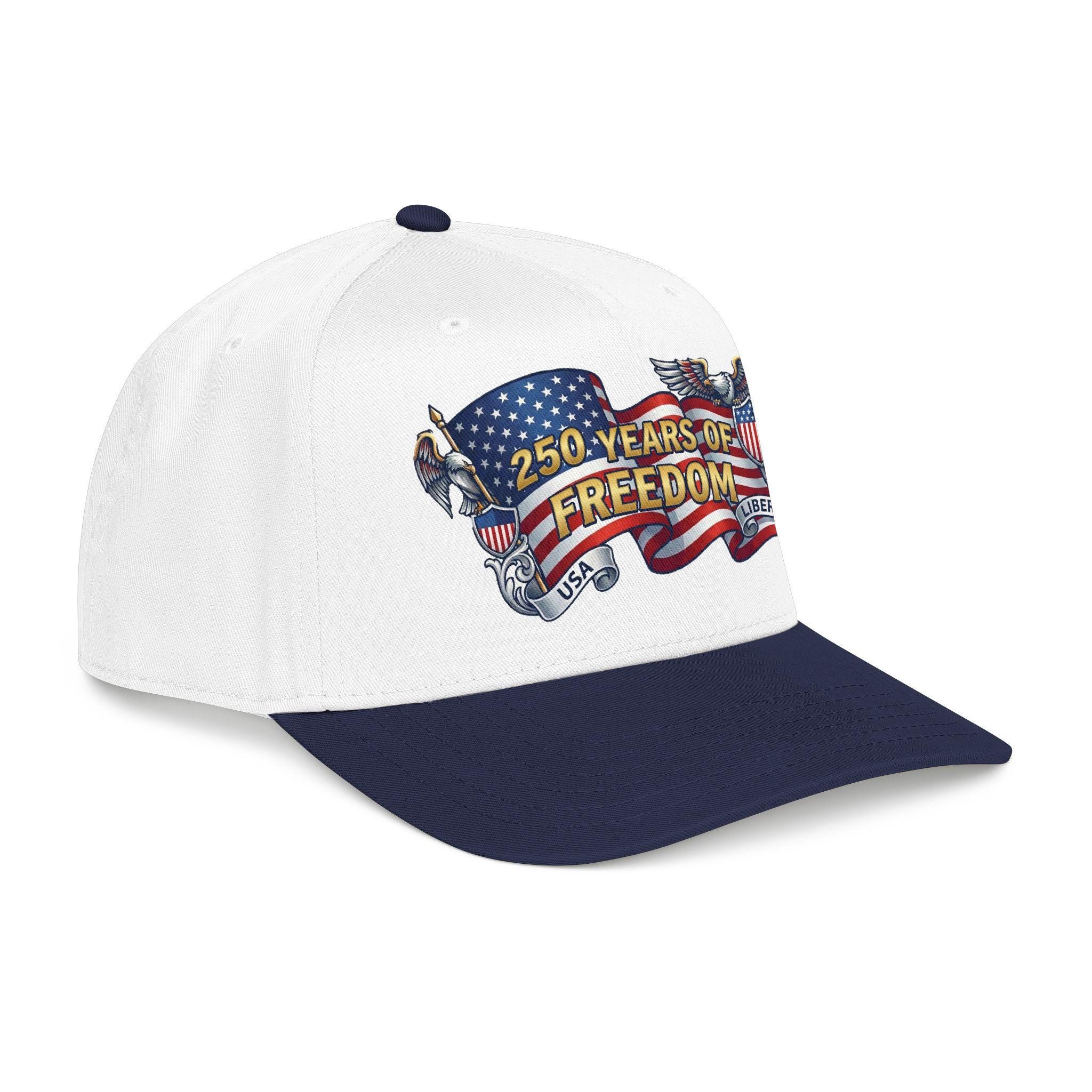 250 Years of Freedom Mid Profile Baseball Cap | American Flag Eagle Liberty, view 16