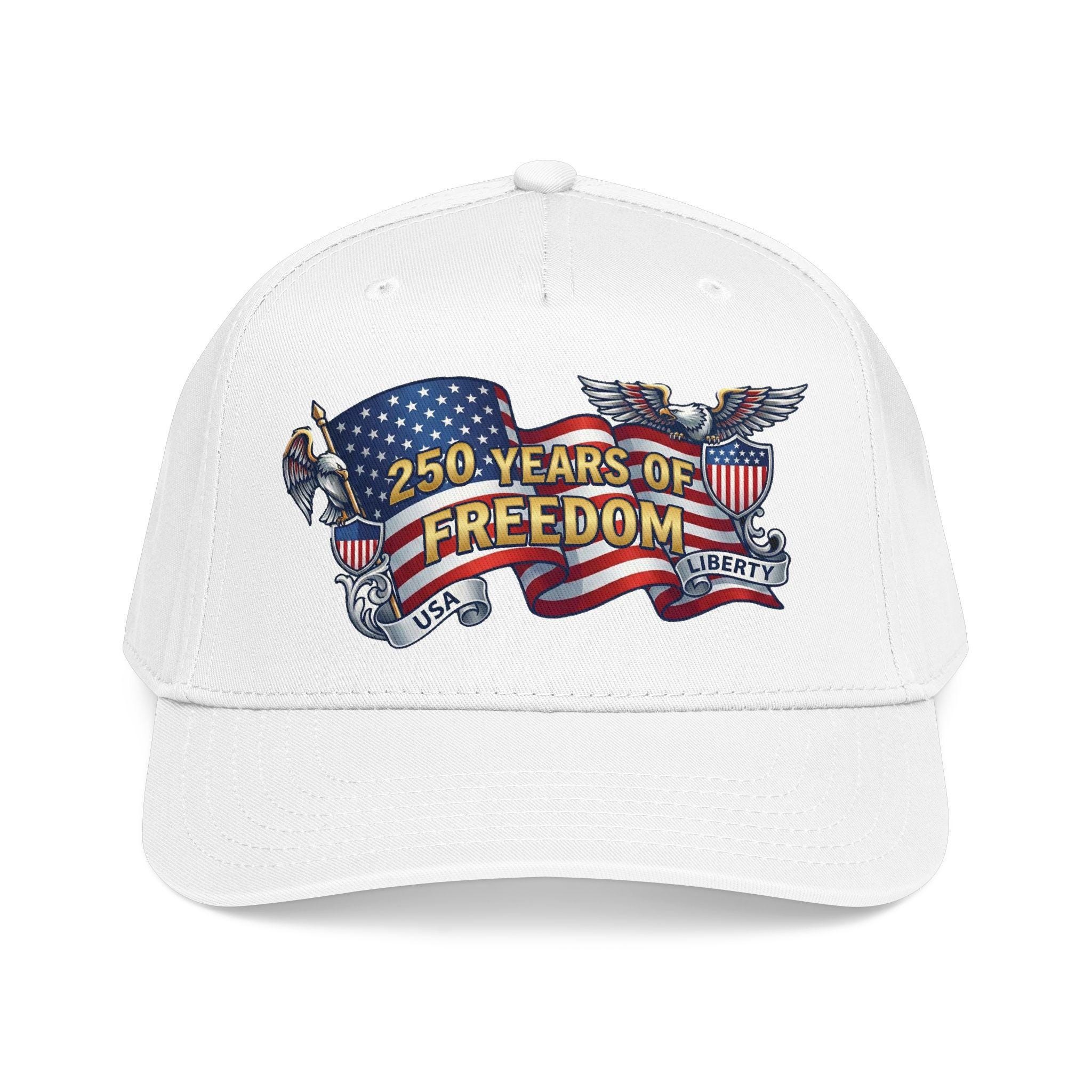 250 Years of Freedom Mid Profile Baseball Cap | American Flag Eagle Liberty, view 19