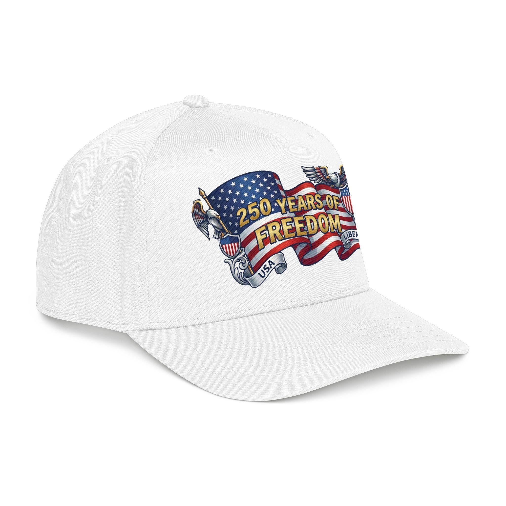 250 Years of Freedom Mid Profile Baseball Cap | American Flag Eagle Liberty, view 20