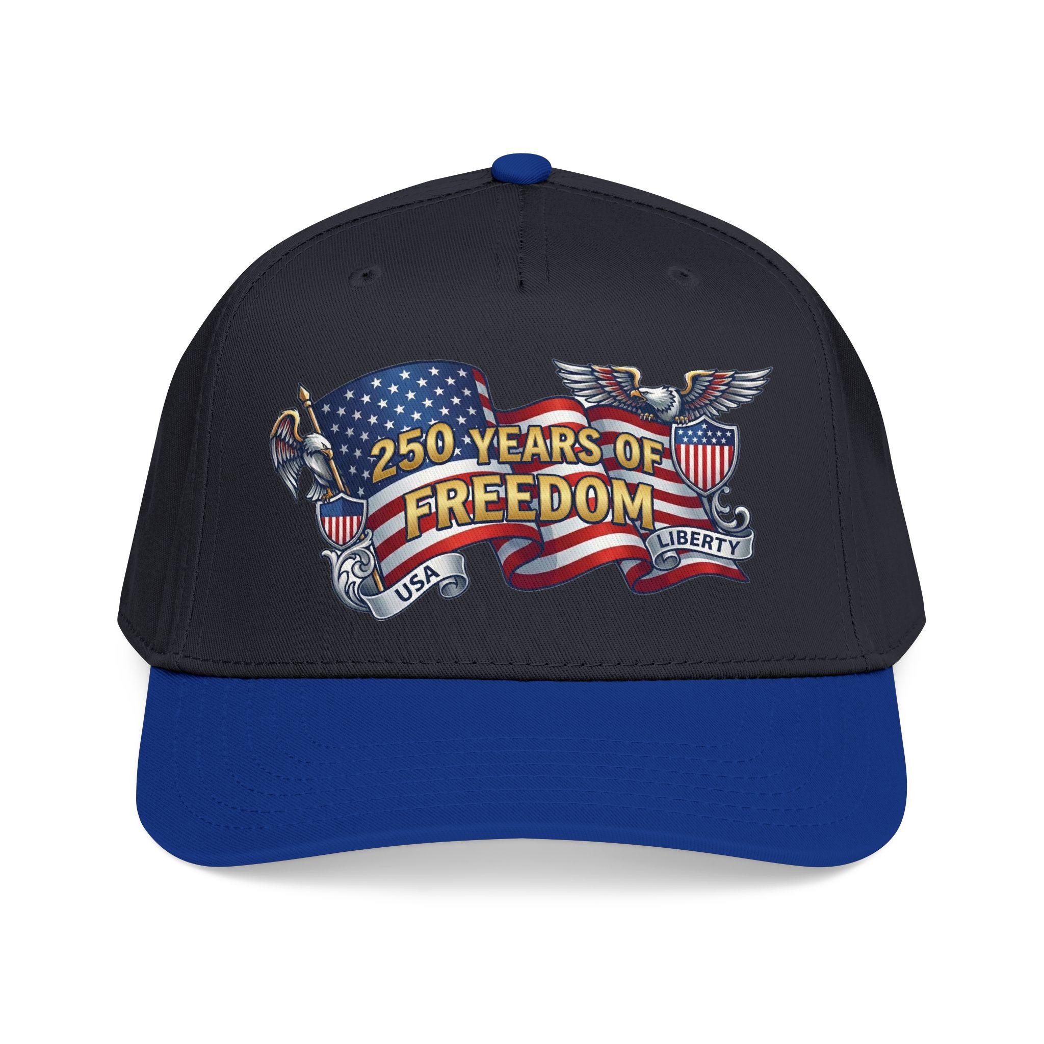 250 Years of Freedom Mid Profile Baseball Cap | American Flag Eagle Liberty, view 6