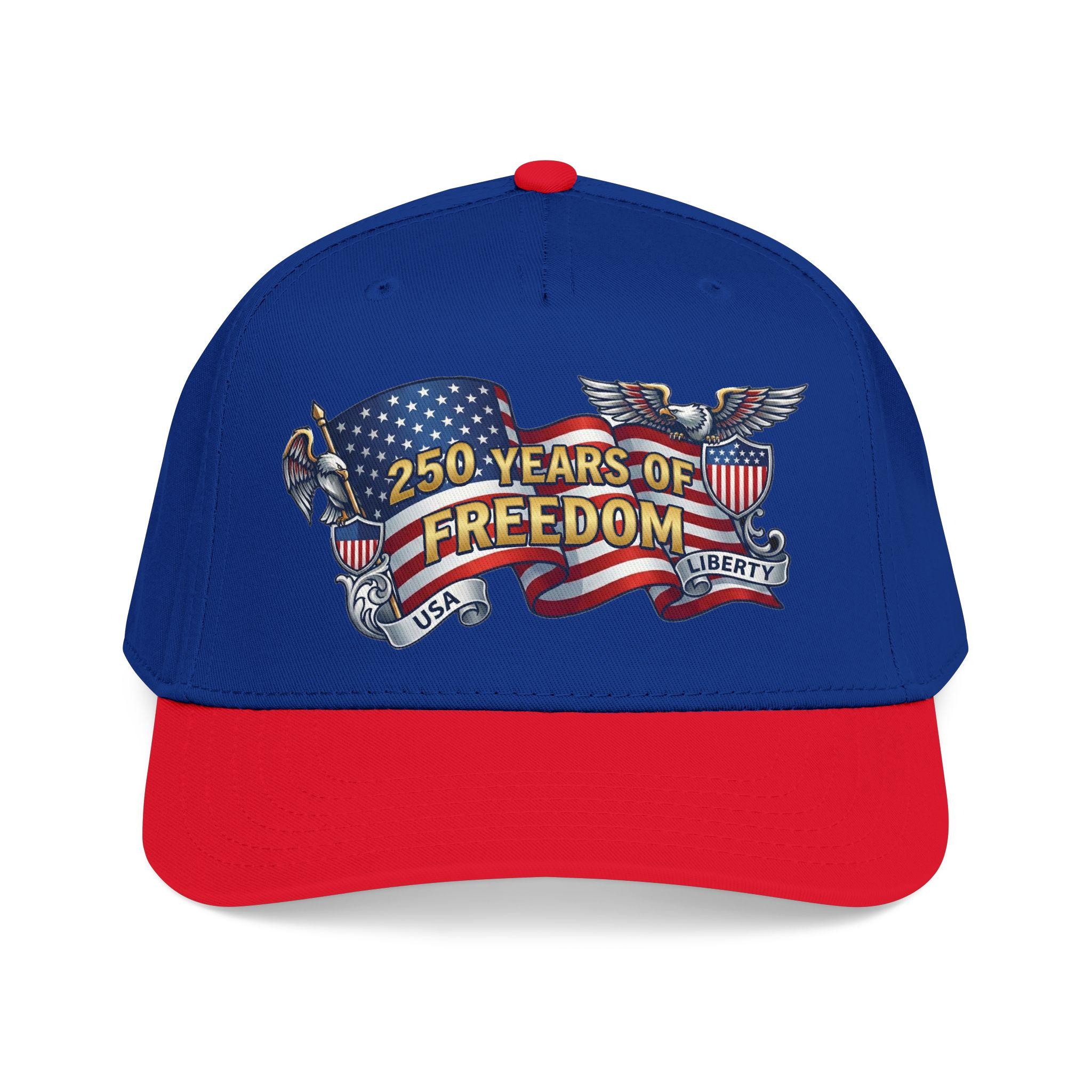 250 Years of Freedom Mid Profile Baseball Cap | American Flag Eagle Liberty, view 8