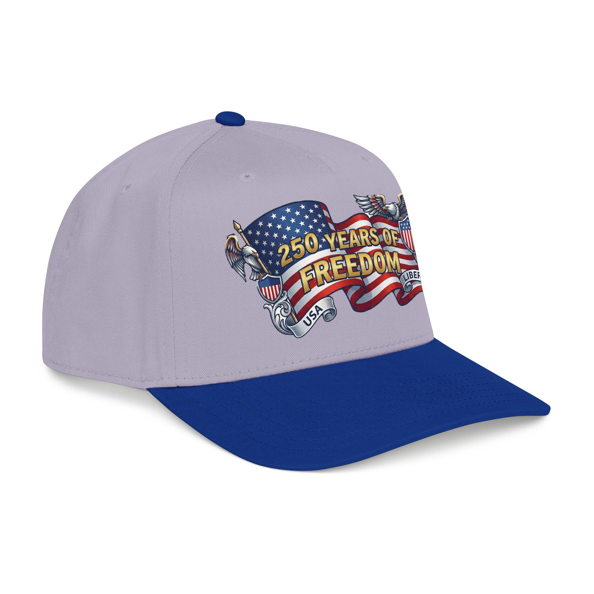 250 Years of Freedom Mid Profile Baseball Cap | American Flag Eagle Liberty, view 9