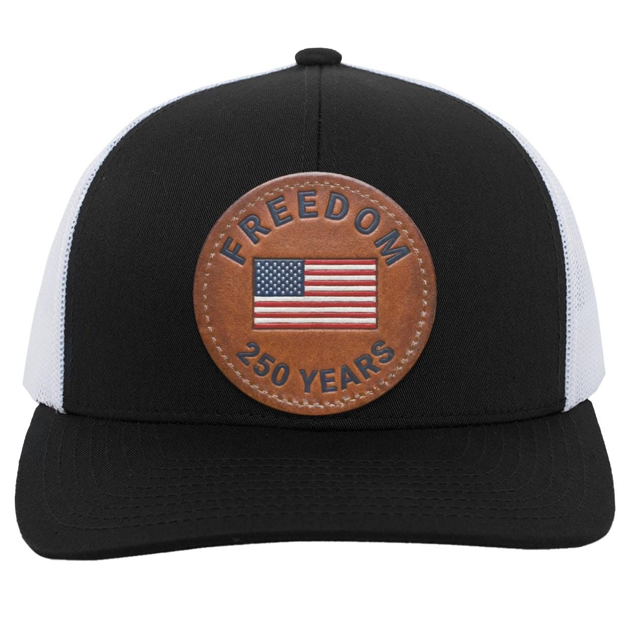 250 Years of Freedom Trucker Hat | American Flag Leather Patch, view 10