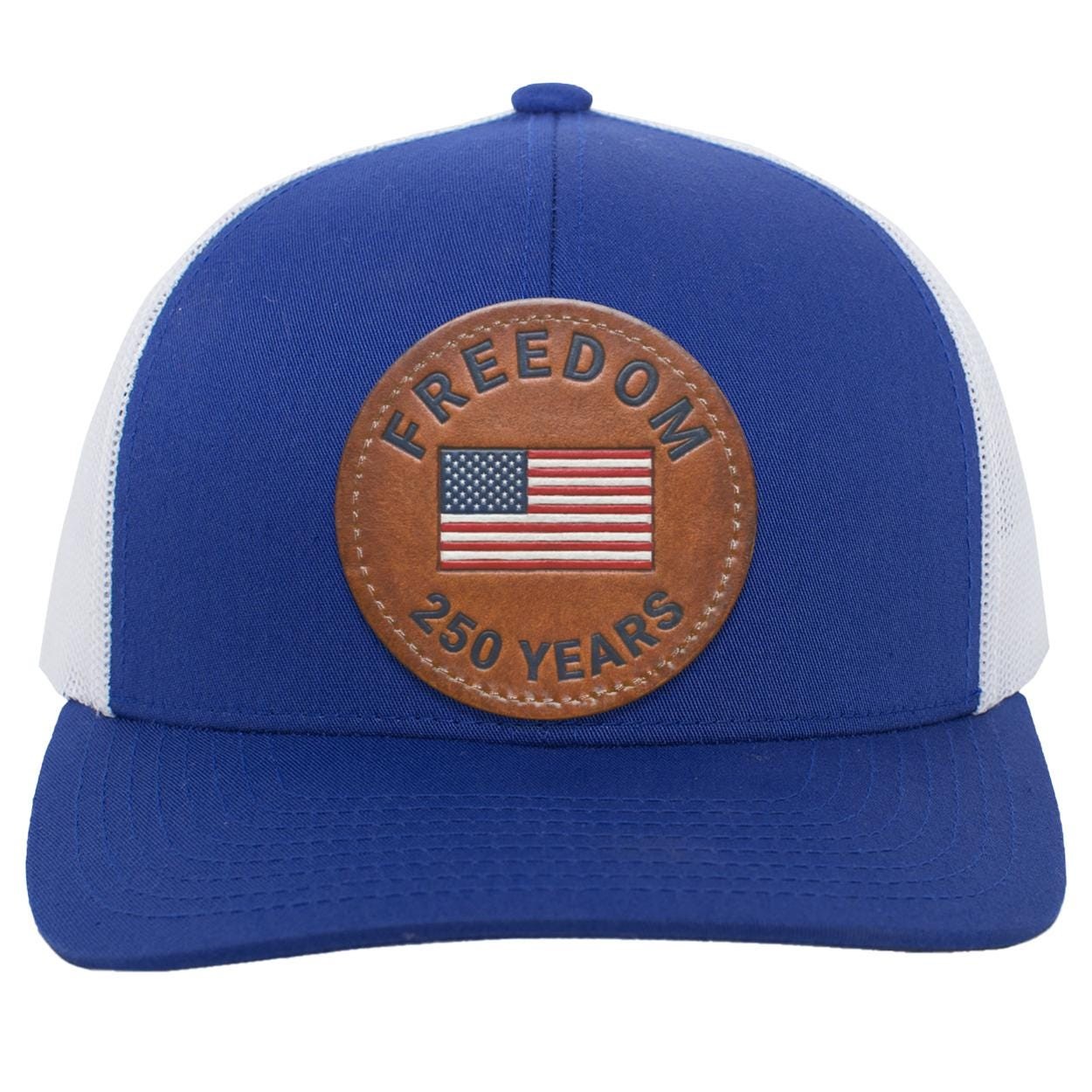 250 Years of Freedom Trucker Hat | American Flag Leather Patch, view 7