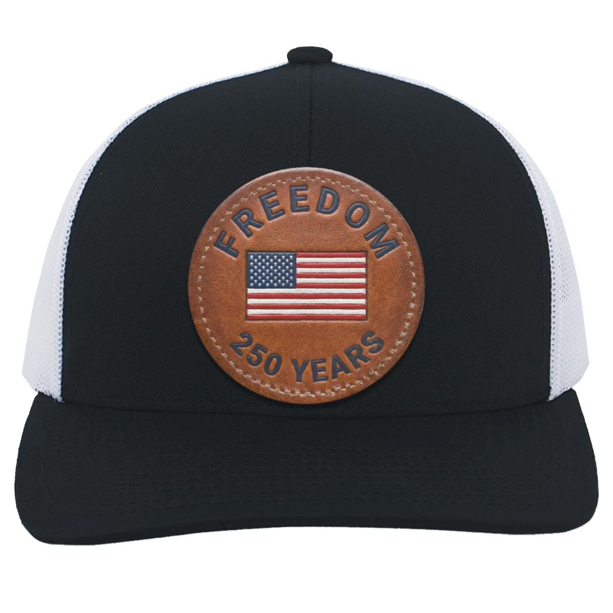 250 Years of Freedom Trucker Hat | American Flag Leather Patch, view 8