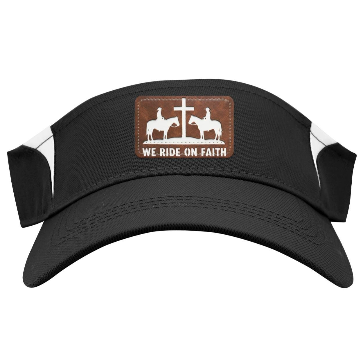 Christian Cowboy Visor – "We Ride On Faith" Western Headwear – Rodeo Gear