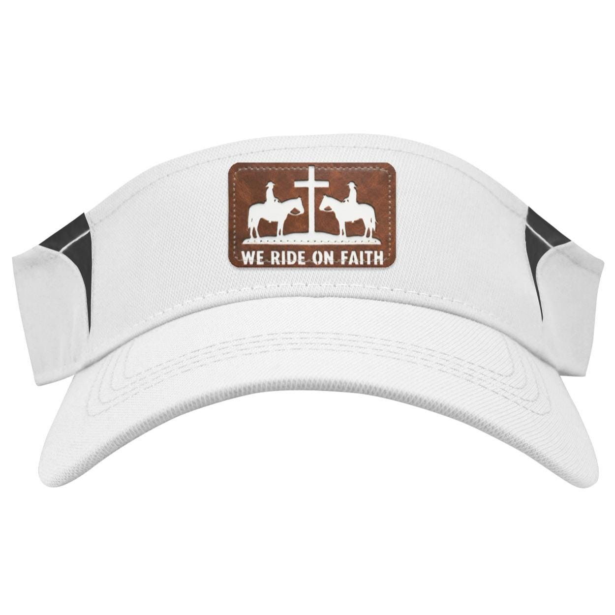 Christian Cowboy Visor – "We Ride On Faith" Western Headwear – Rodeo Gear, view 2