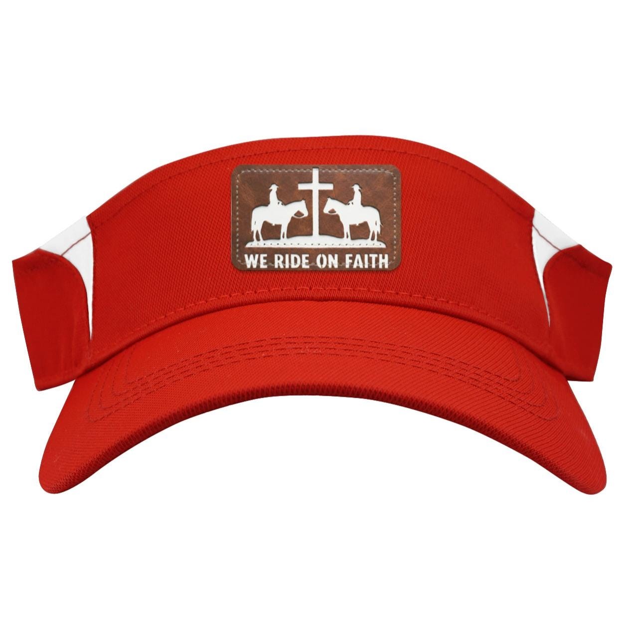Christian Cowboy Visor – "We Ride On Faith" Western Headwear – Rodeo Gear, view 4